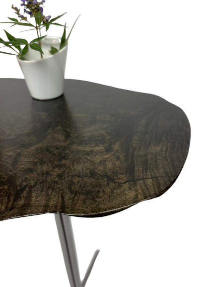 Black Side Table- Maple Burl- Small End Table- Plant Stand- Tree Slice- Natural Wood- Industrial- Mid Century- Gray- Ebonized- Gold- Home