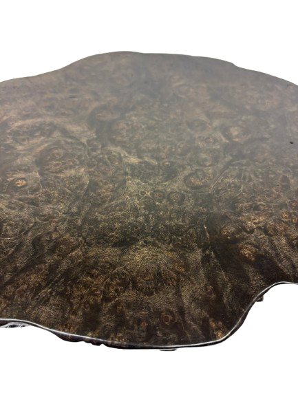 Black Side Table- Maple Burl- Small End Table- Plant Stand- Tree Slice- Natural Wood- Industrial- Mid Century- Gray- Ebonized- Gold- Home