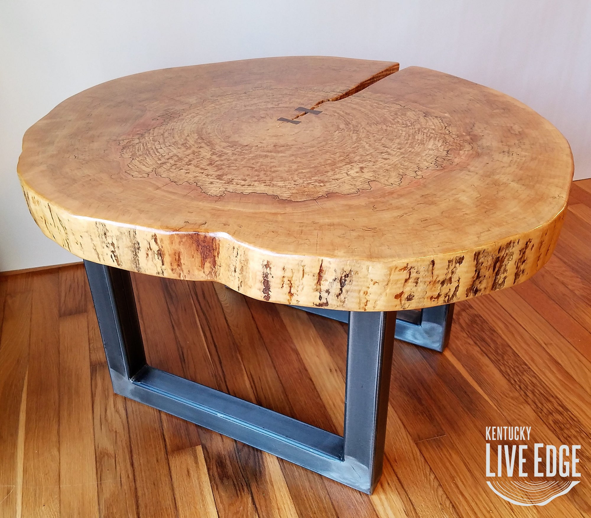 Round Coffee Table- Live Edge- Industrial- Tree Slice- Log- Rustic- Furniture- Living Room- Side Table- End Table- Natural Wood- Maple Slab