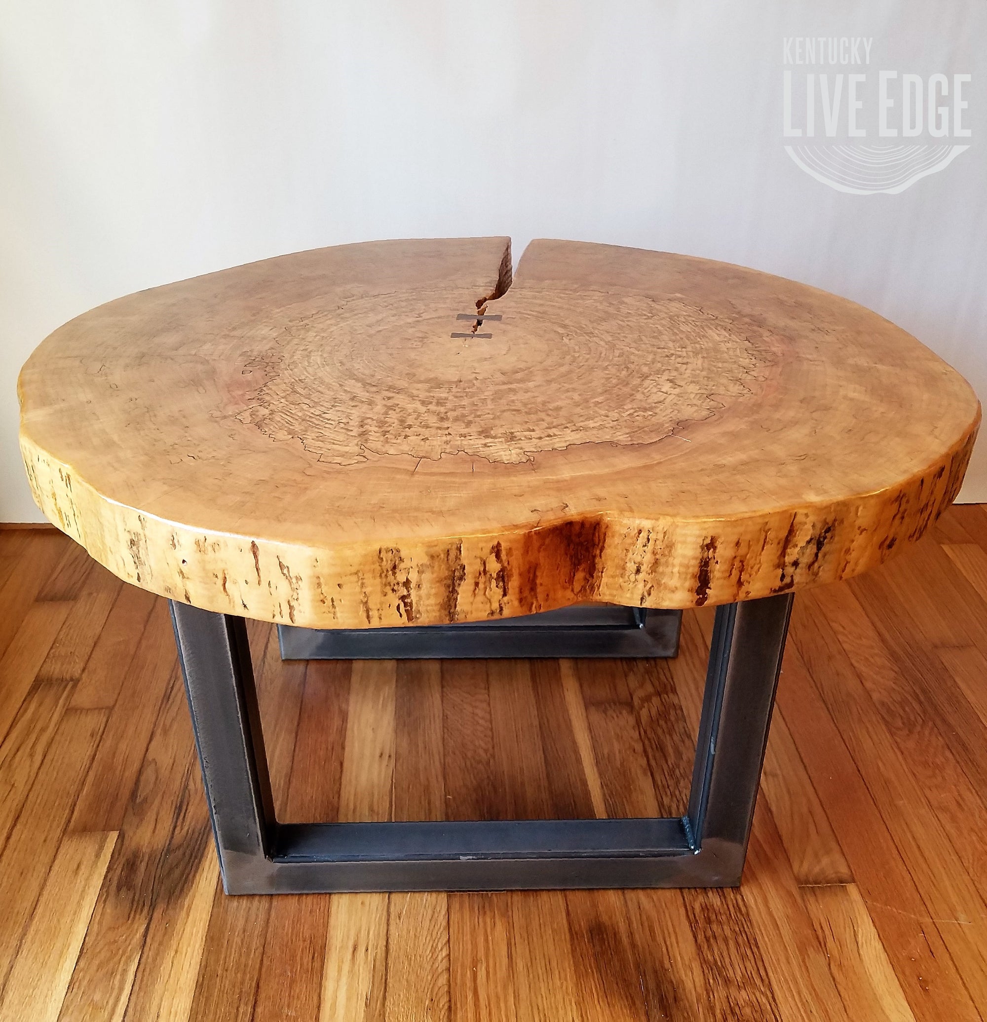 Round Coffee Table- Live Edge- Industrial- Tree Slice- Log- Rustic- Furniture- Living Room- Side Table- End Table- Natural Wood- Maple Slab