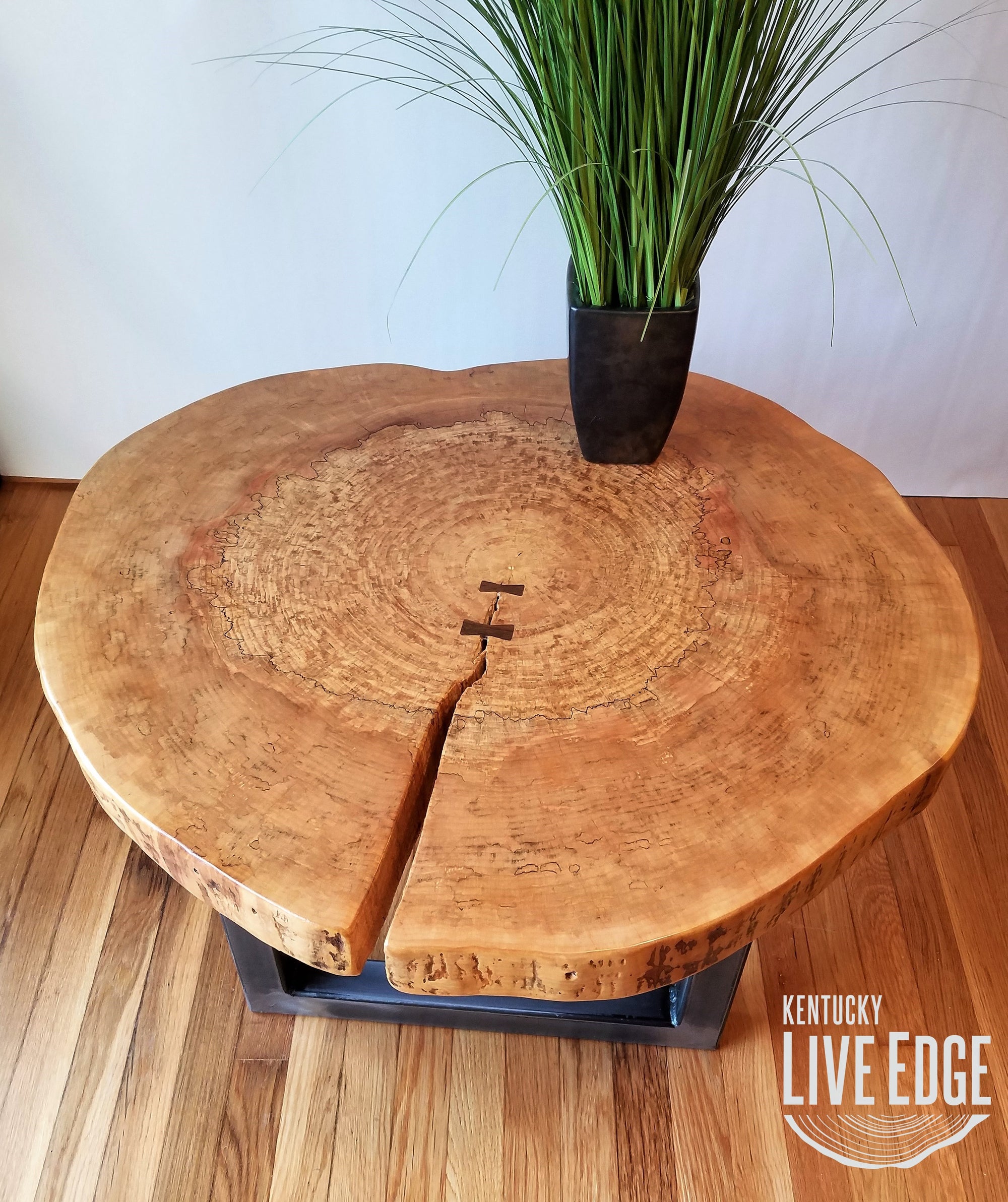 Round Coffee Table- Live Edge- Industrial- Tree Slice- Log- Rustic- Furniture- Living Room- Side Table- End Table- Natural Wood- Maple Slab