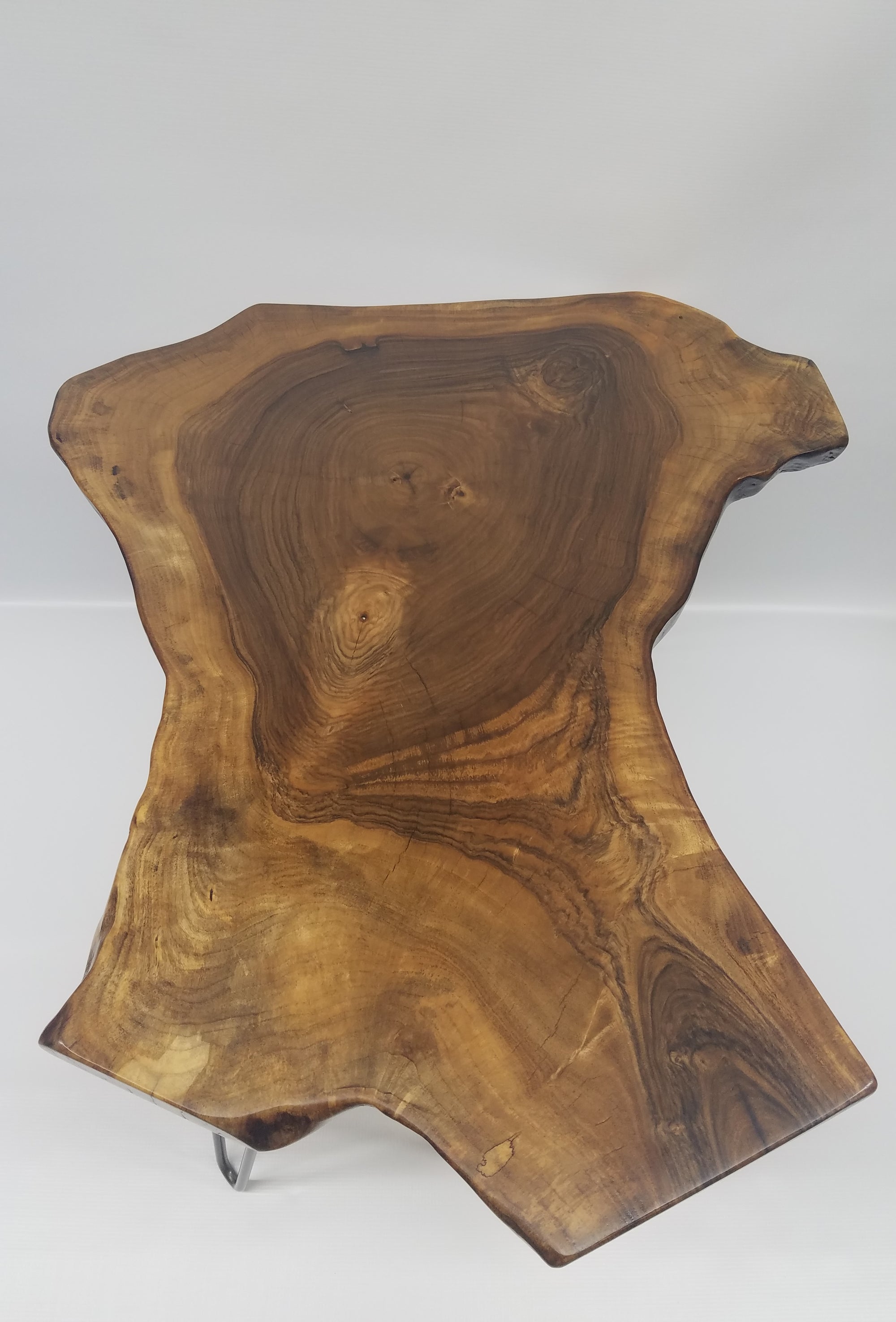 Live Edge English Walnut Coffee Table on Steel Hairpin Legs
