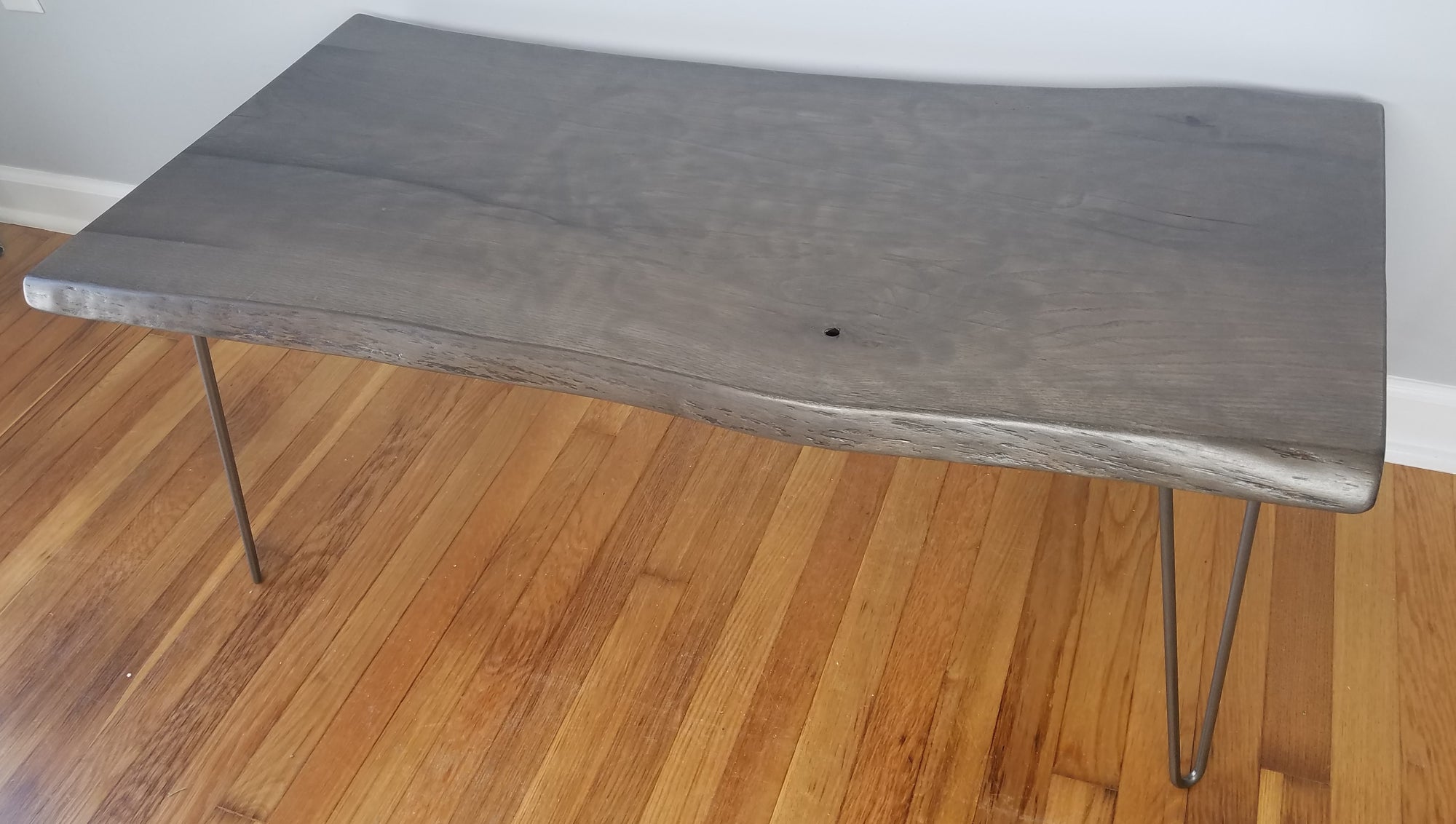 Gray Coffee Table- Live Edge- Weathered Wood- Distressed- Lake House Table- Fumed Oak- Natural Wood- Cool Furniture- Handmade- Mid Century