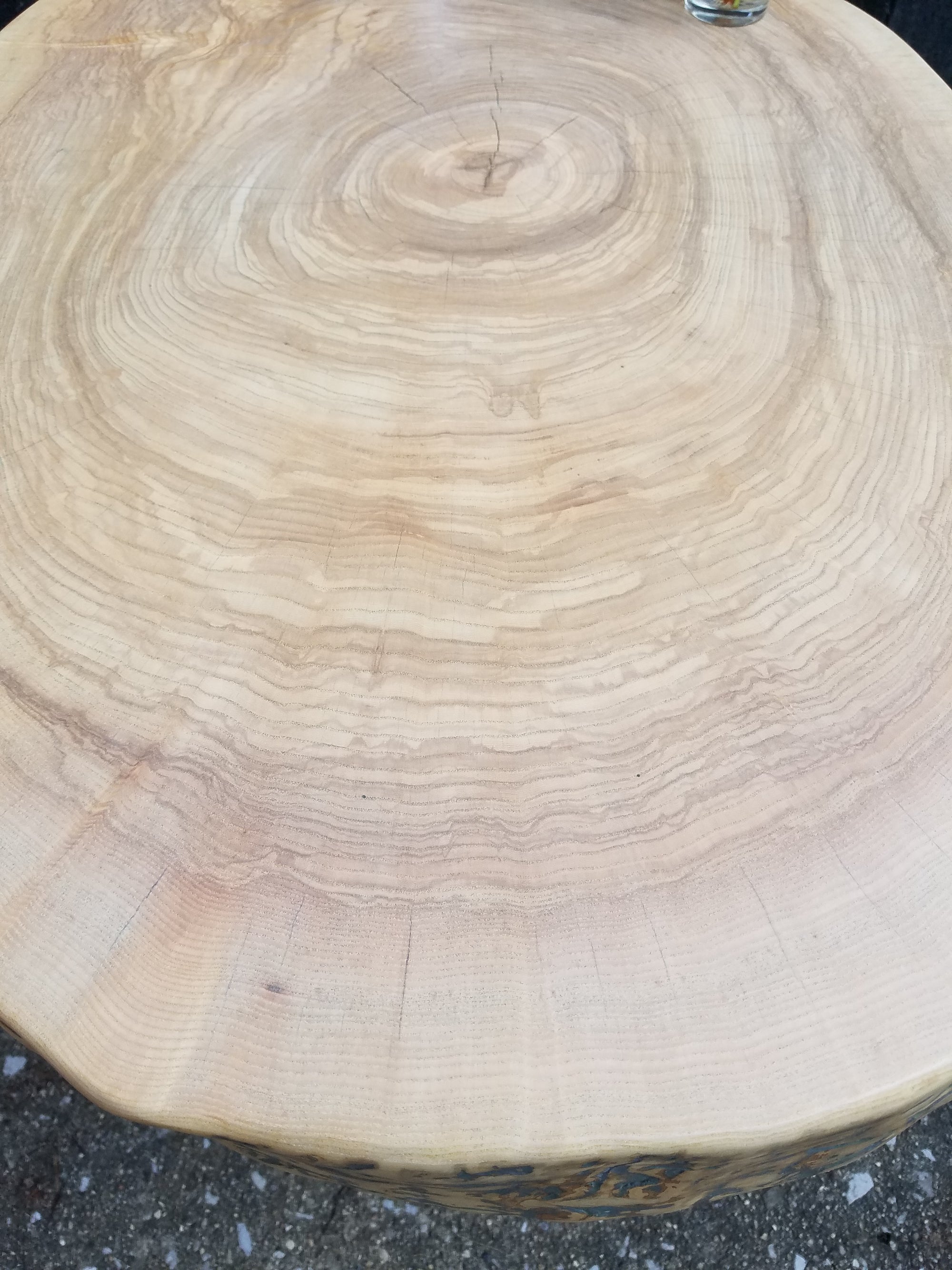 Large Coffee Table- Live Edge- Oval- Round- Thick- Tree Slice- Modern- Mid Century- Cool Furniture- Living Room- Industrial- Light Wood