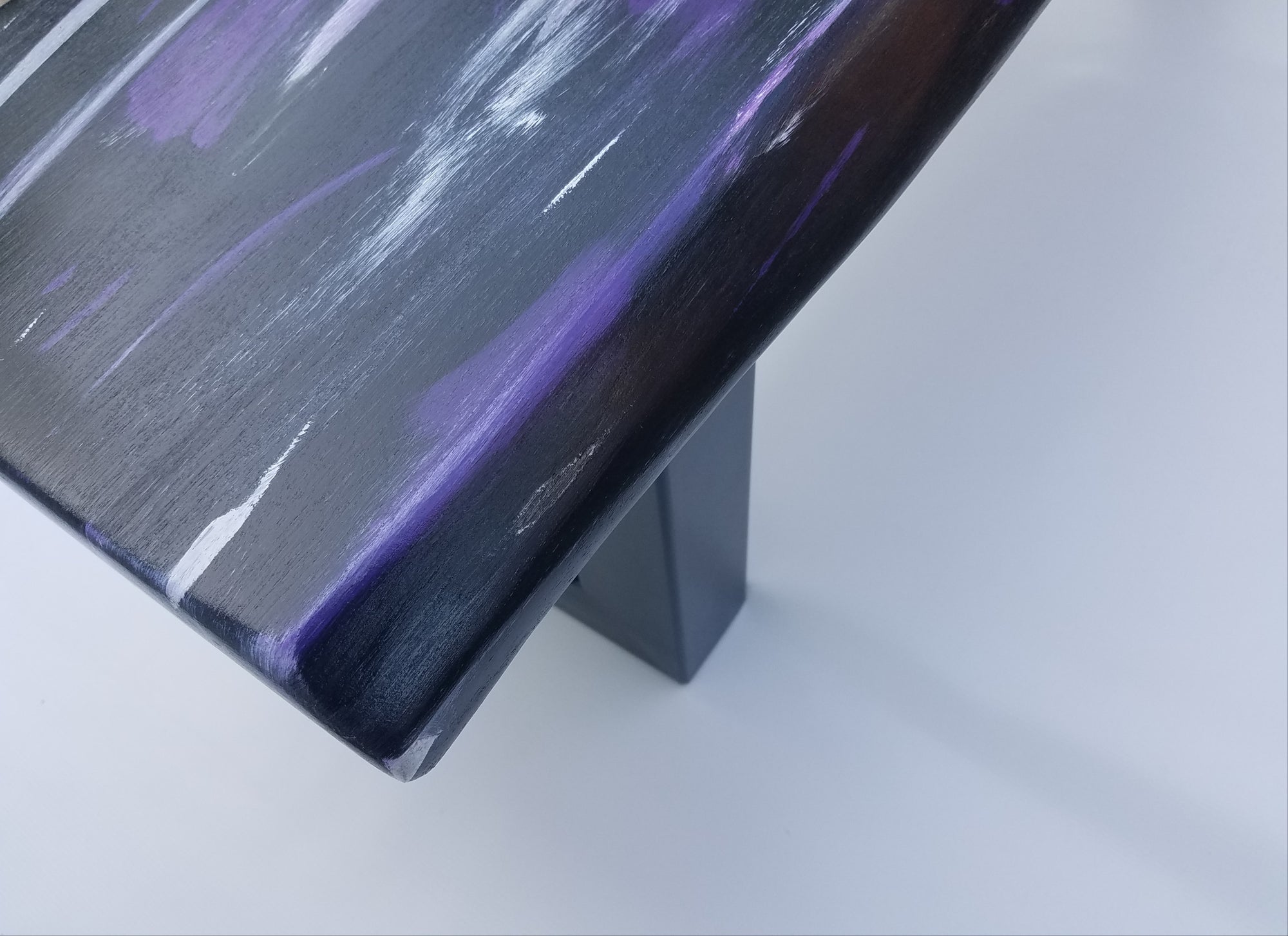 Purple Coffee Table- Live Edge Coffee Table- Graffiti- Bench- Modern Coffee Table- Contemporary- Steel- Purple Rain- Prince- Mahogany- Cool