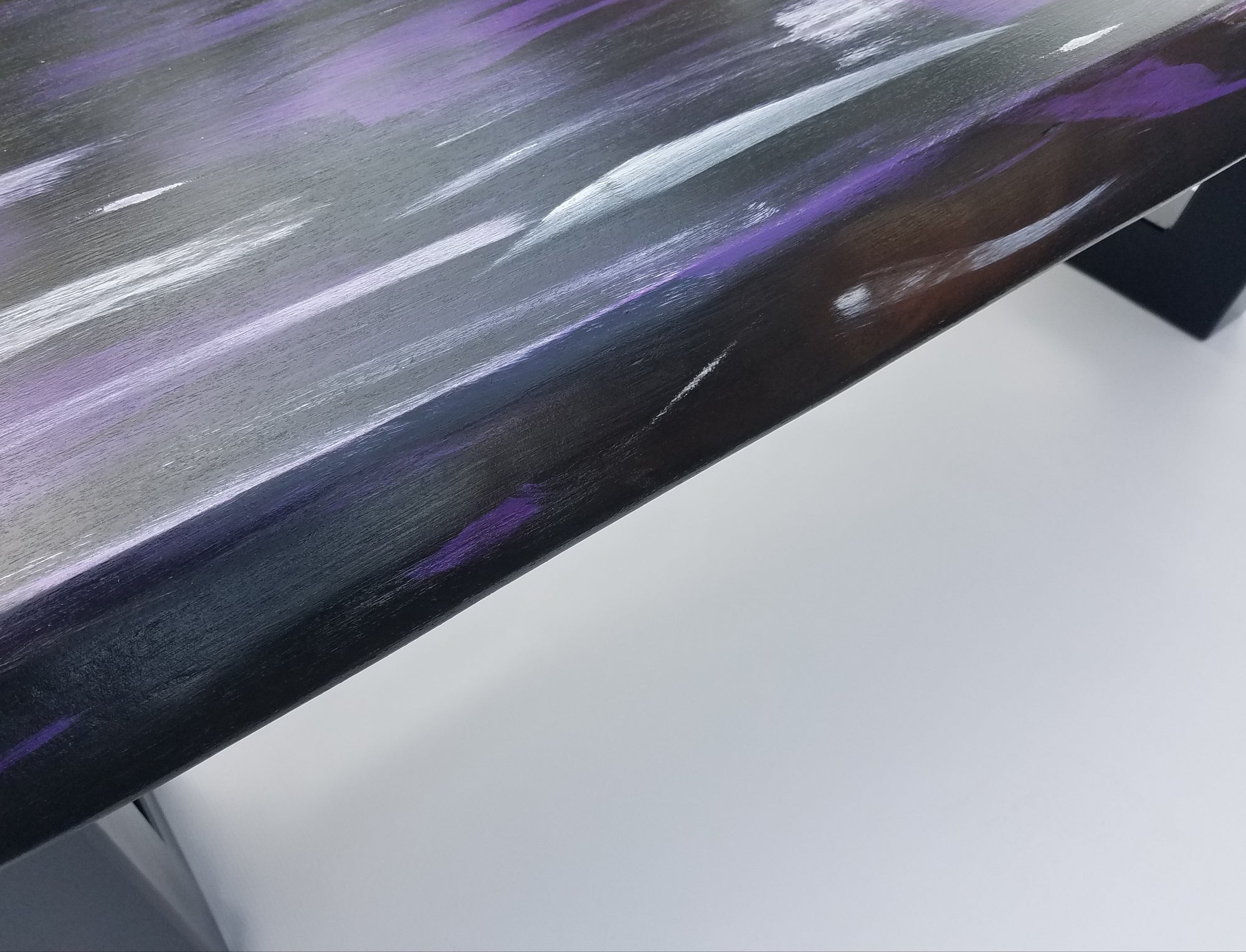 Purple Coffee Table- Live Edge Coffee Table- Graffiti- Bench- Modern Coffee Table- Contemporary- Steel- Purple Rain- Prince- Mahogany- Cool