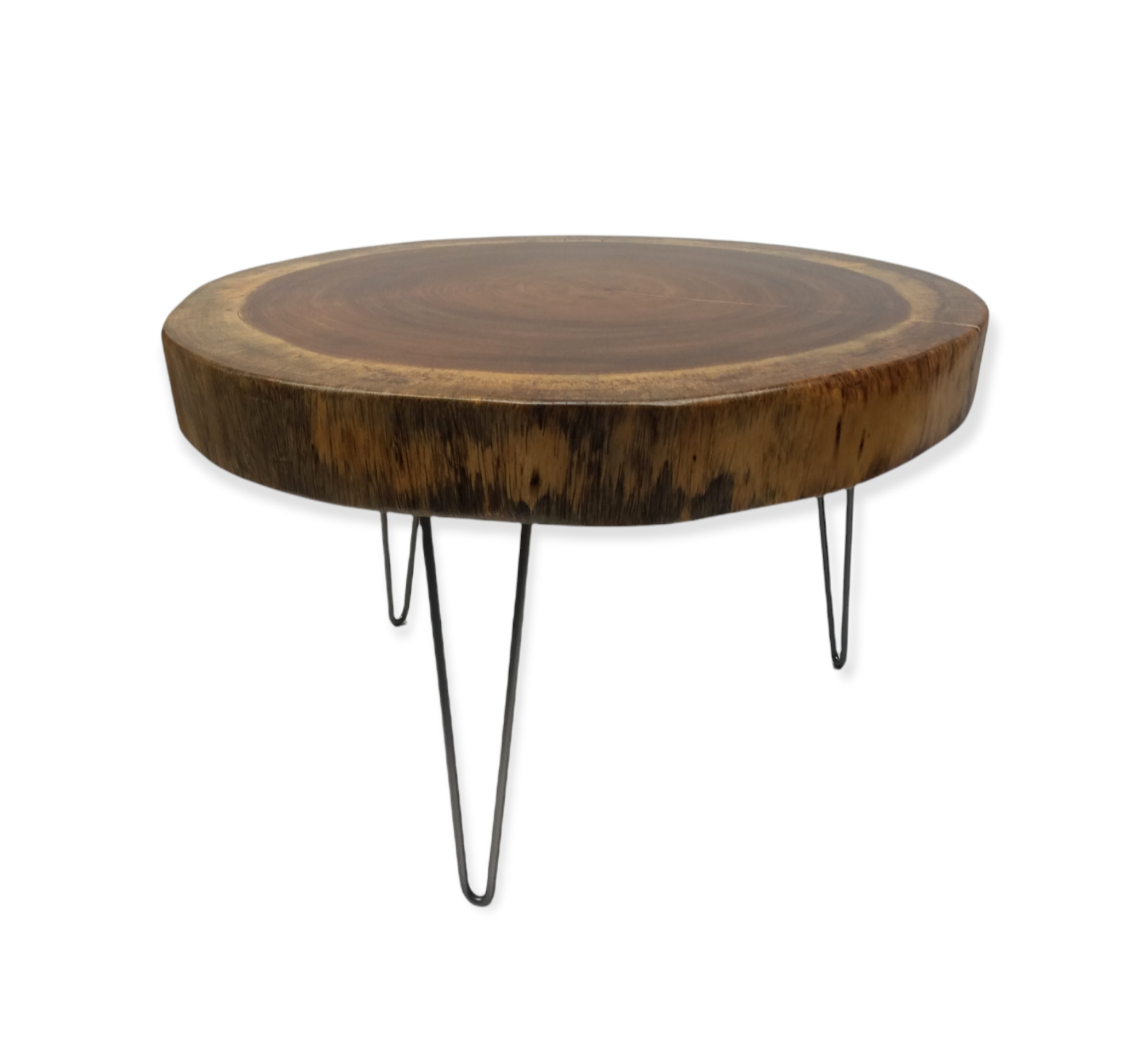 Round Coffee Table- Live Edge Table- Circular- Dark Wood- Large Coffee Table- Monkeypod Slab- Tree Slice- Modern- Thick Wood- Nature- Unique