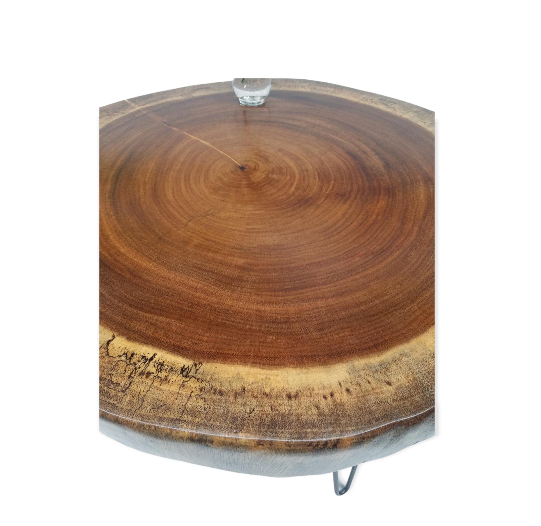 Round Coffee Table- Live Edge Table- Circular- Dark Wood- Large Coffee Table- Monkeypod Slab- Tree Slice- Modern- Thick Wood- Nature- Unique