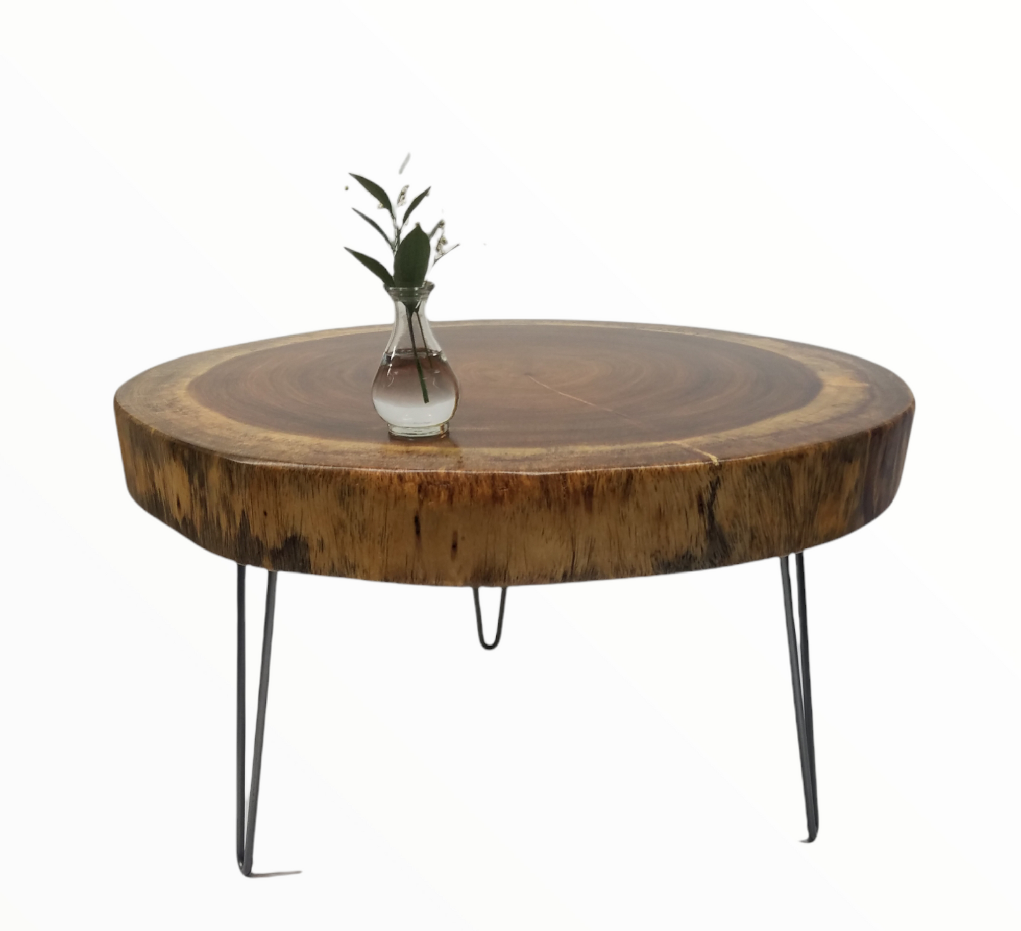 Round Coffee Table- Live Edge Table- Circular- Dark Wood- Large Coffee Table- Monkeypod Slab- Tree Slice- Modern- Thick Wood- Nature- Unique