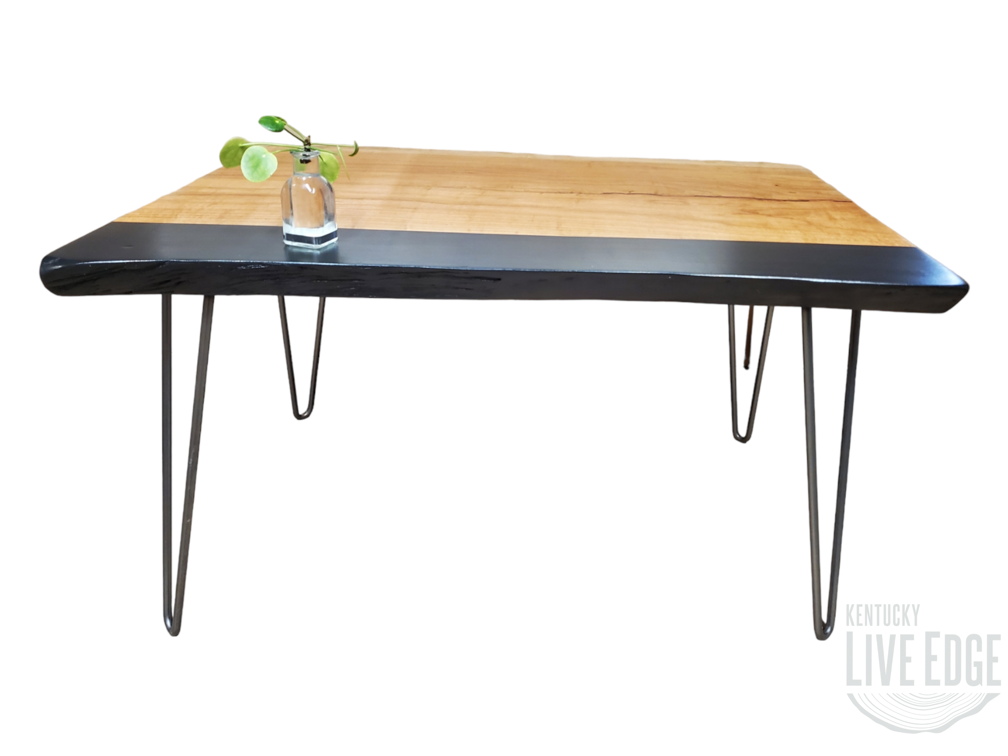 Modern Coffee Table- Live Edge- Cherry- Black- Natural Wood- Cool Table- Handmade Furniture- Signed Art- Living Room- Wood Art- Minimalism