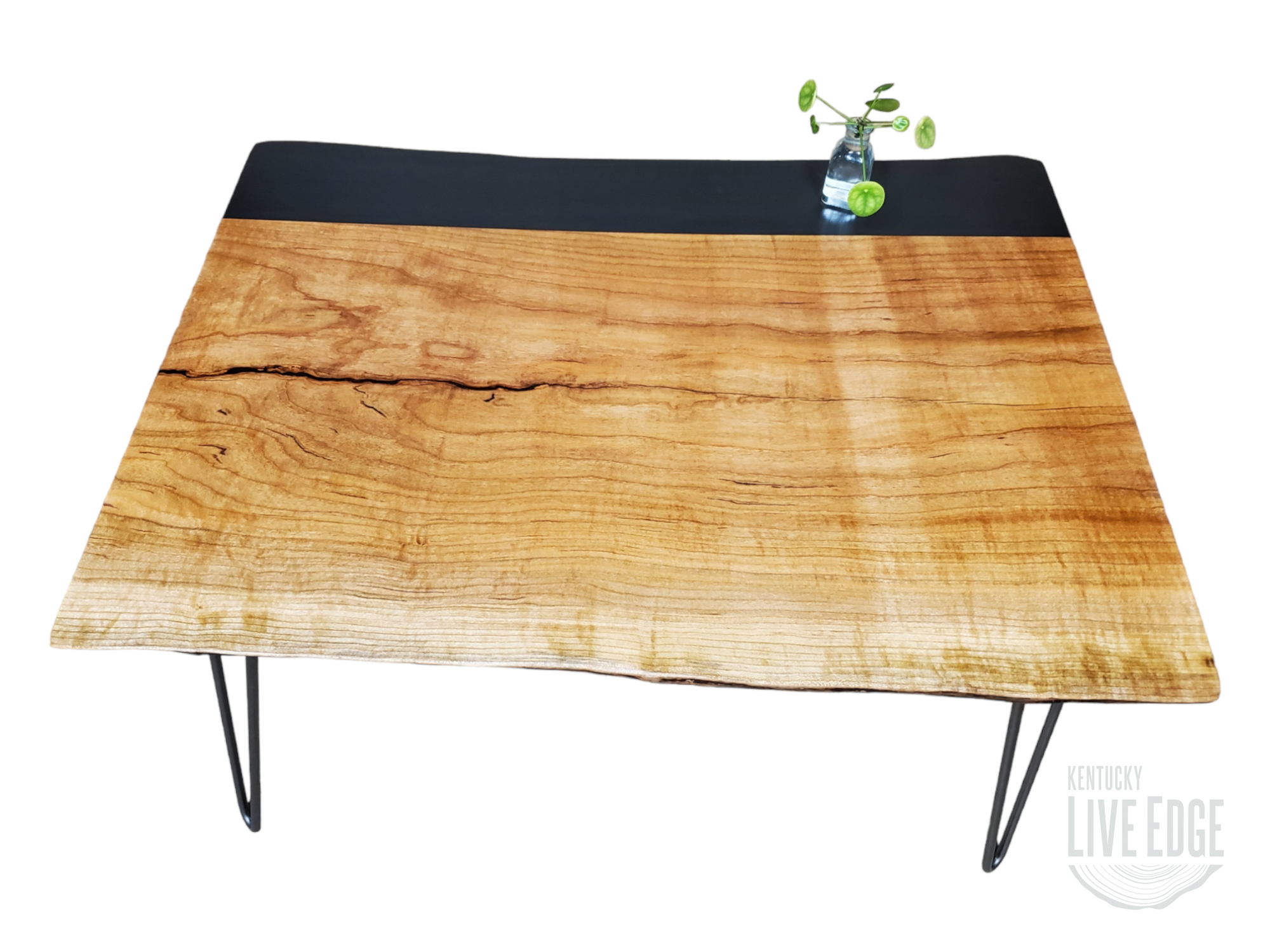 Modern Coffee Table- Live Edge- Cherry- Black- Natural Wood- Cool Table- Handmade Furniture- Signed Art- Living Room- Wood Art- Minimalism