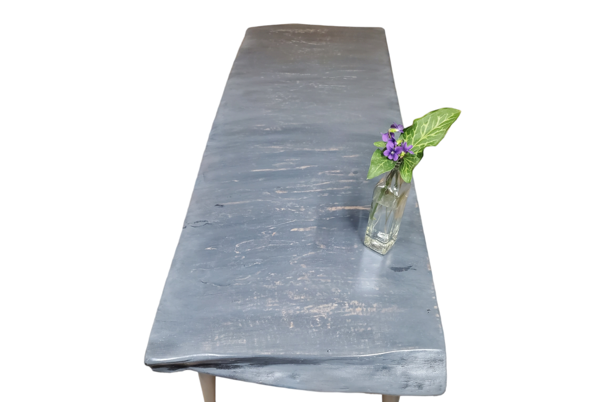 Gray Coffee Table- Long and Narrow- Live Edge Table- Marble Look- Concrete Look- Artistic Table- Unique Furniture- Solid Hardwood- Signed