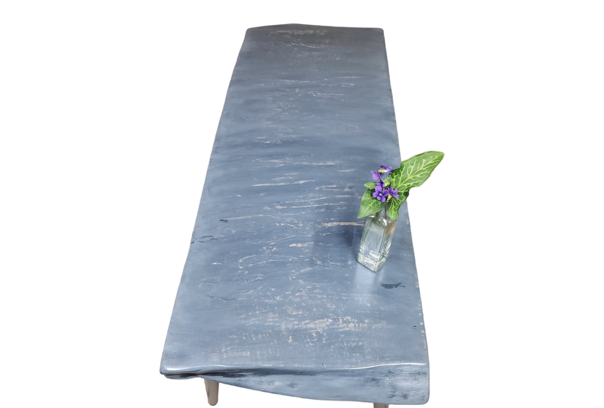 Gray Coffee Table- Long and Narrow- Live Edge Table- Marble Look- Concrete Look- Artistic Table- Unique Furniture- Solid Hardwood- Signed