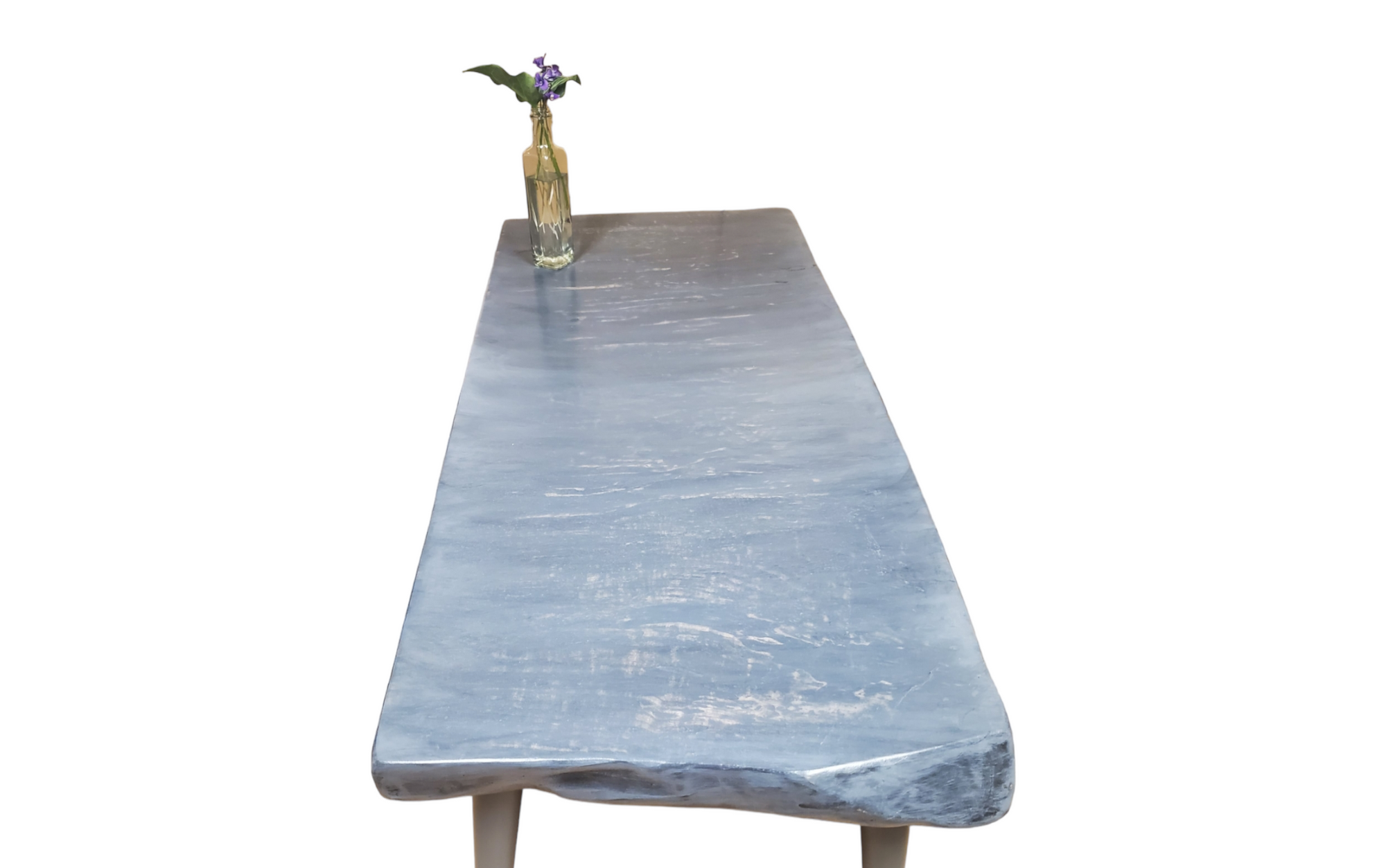 Gray Coffee Table- Long and Narrow- Live Edge Table- Marble Look- Concrete Look- Artistic Table- Unique Furniture- Solid Hardwood- Signed