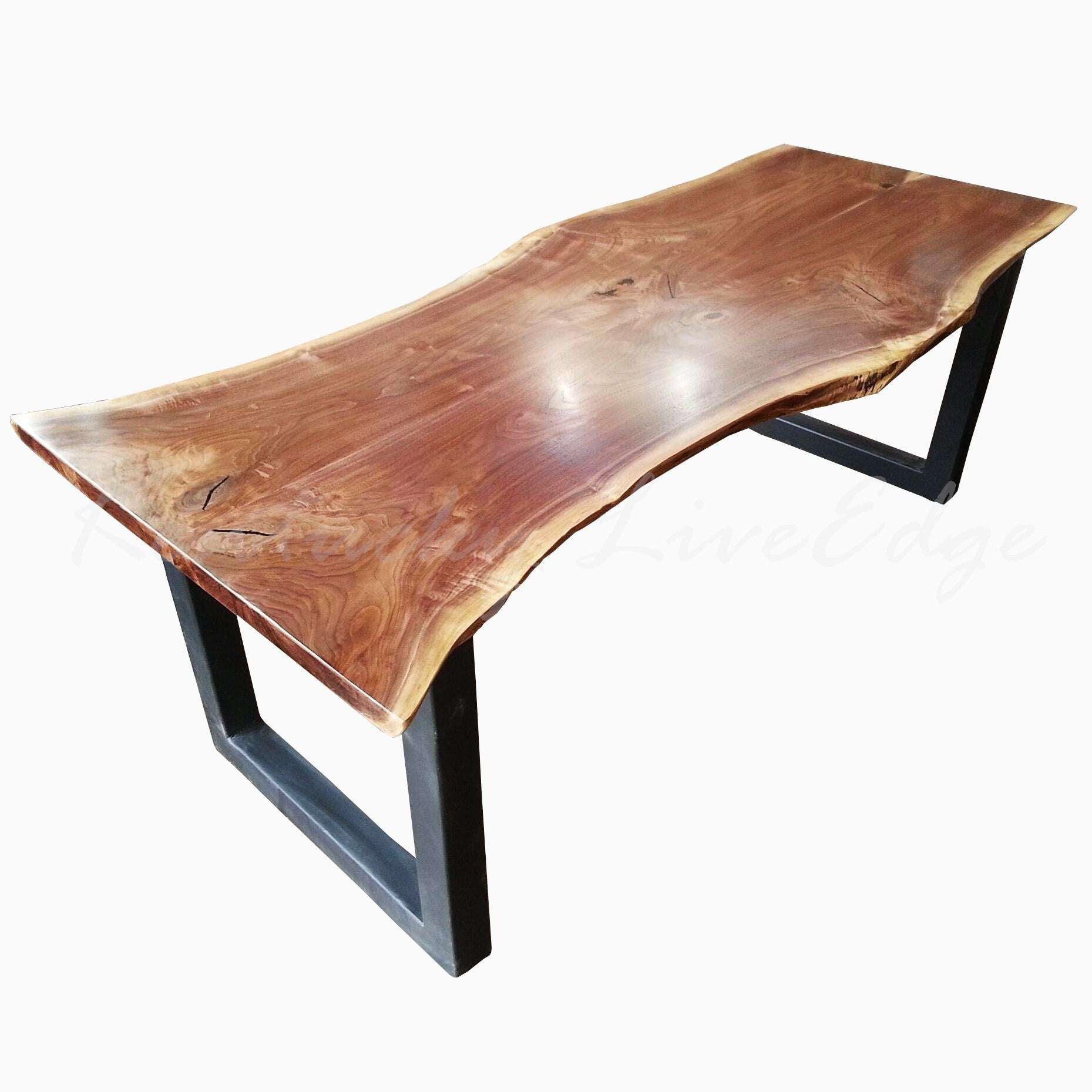 Live Edge Dining Table, Made to Order, Custom Dining Table, Modern Dining Table, Industrial Dining Table, Metal Bases, Conference Table