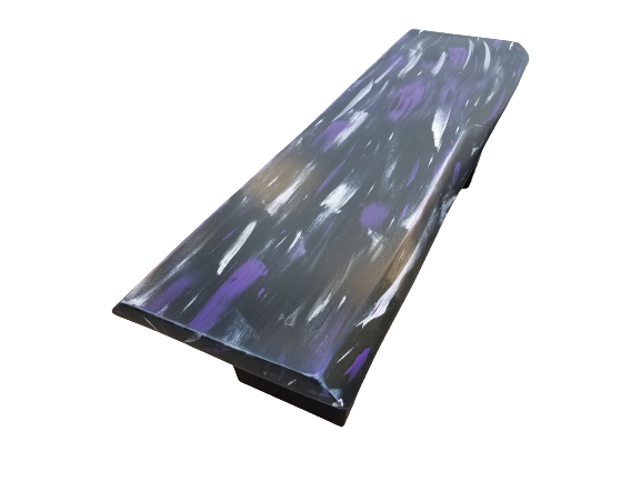 Purple Coffee Table- Live Edge Coffee Table- Graffiti- Bench- Modern Coffee Table- Contemporary- Steel- Purple Rain- Prince- Mahogany- Cool