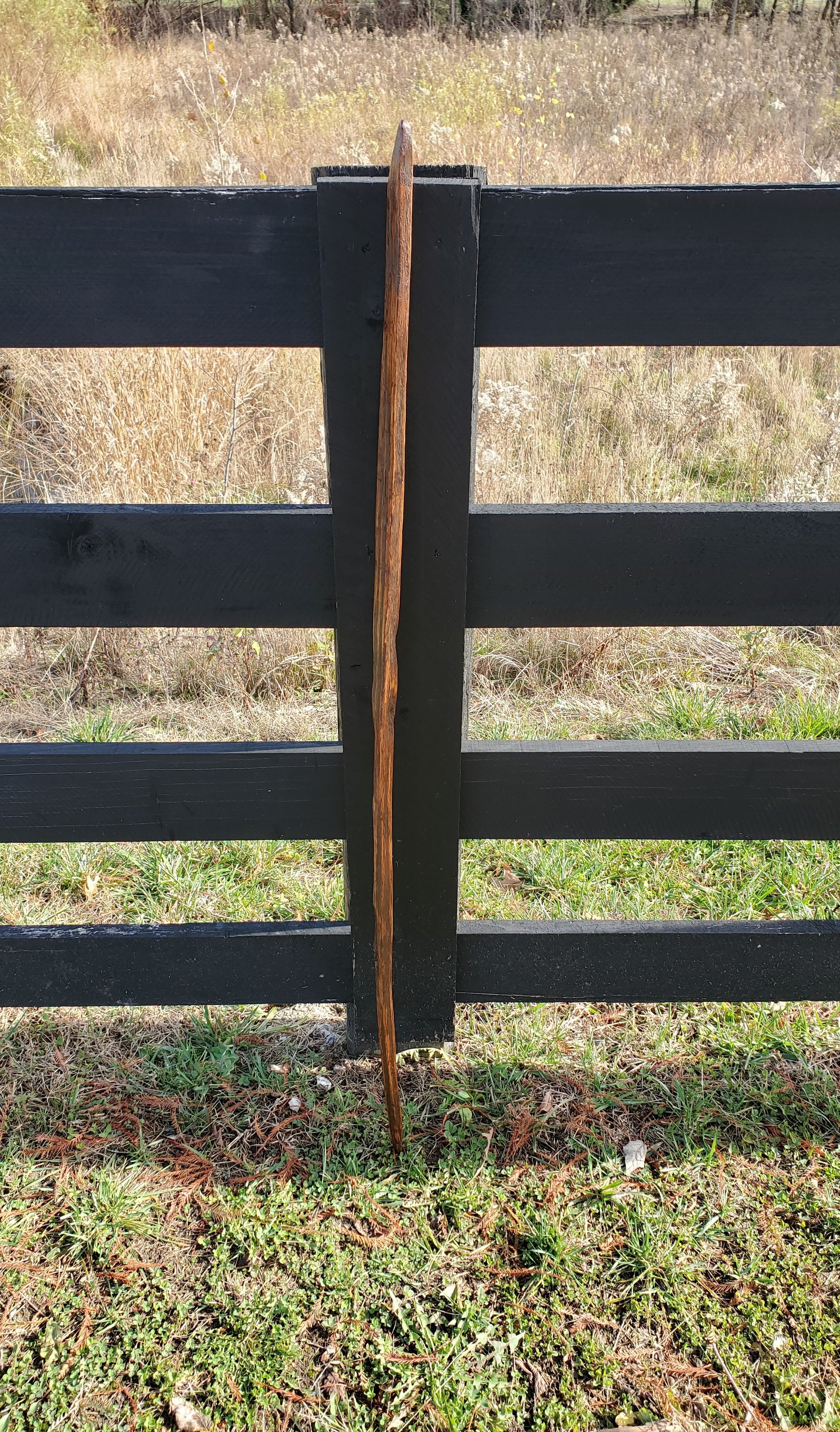 Walking Stick- Made from Reclaimed 100 Year Old Kentucky Tobacco Stick- Hiking Stick- Medium Brown- Outdoors- Hiking Gift- White Oak- Hike