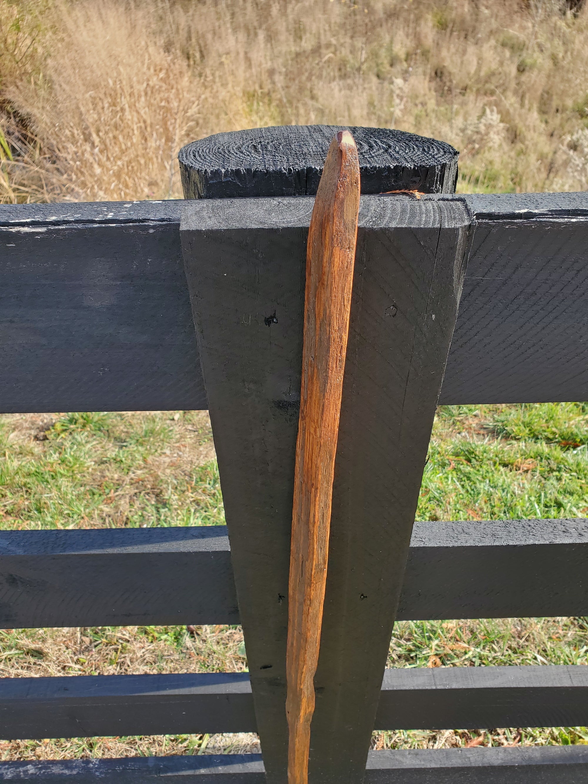 Walking Stick- Made from Reclaimed 100 Year Old Kentucky Tobacco Stick- Hiking Stick- Medium Brown- Outdoors- Hiking Gift- White Oak- Hike