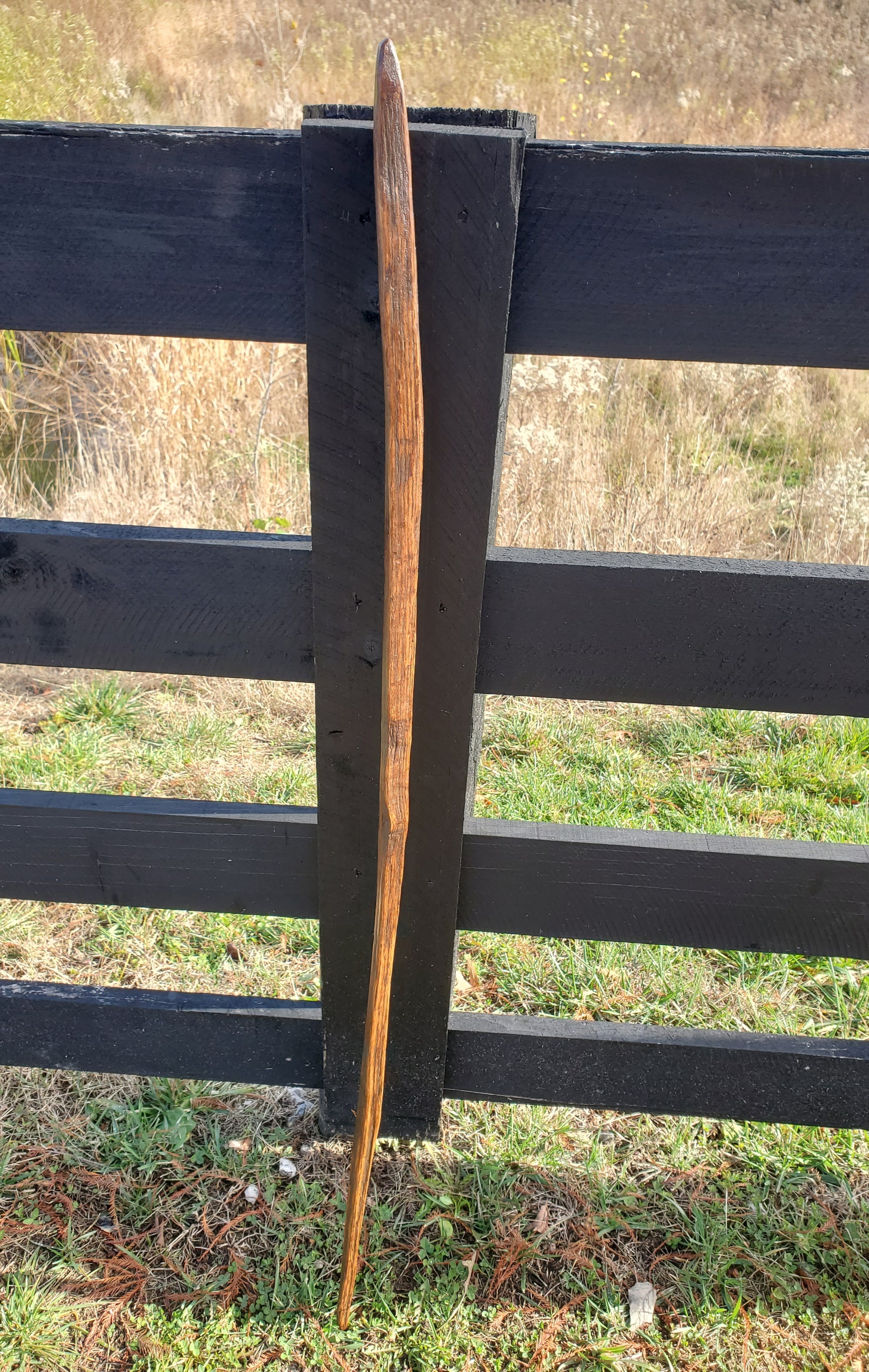 Walking Stick- Made from Reclaimed 100 Year Old Kentucky Tobacco Stick- Hiking Stick- Medium Brown- Outdoors- Hiking Gift- White Oak- Hike