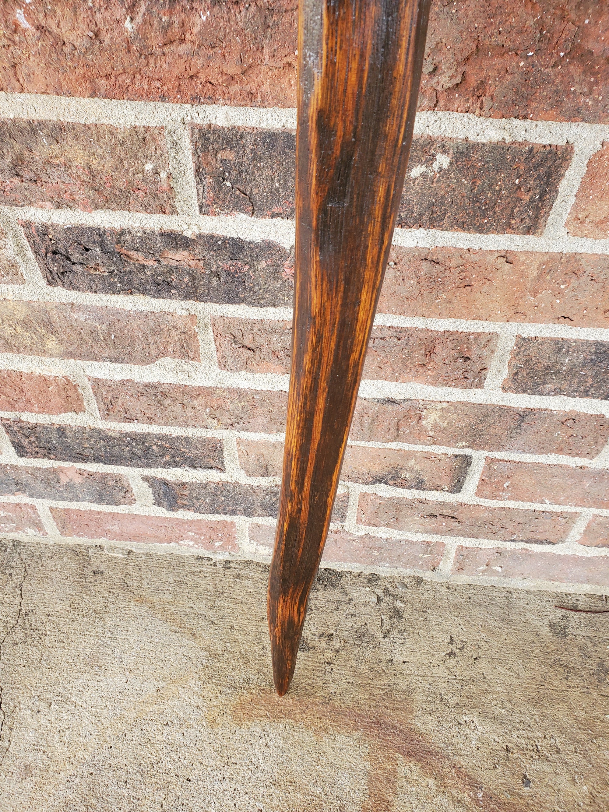 Walking Stick- Made from Reclaimed 100 Year Old Kentucky Tobacco Stick- Hiking Stick- Dark Brown- Unusual Shape- Heavy Duty- 'Big Bend'