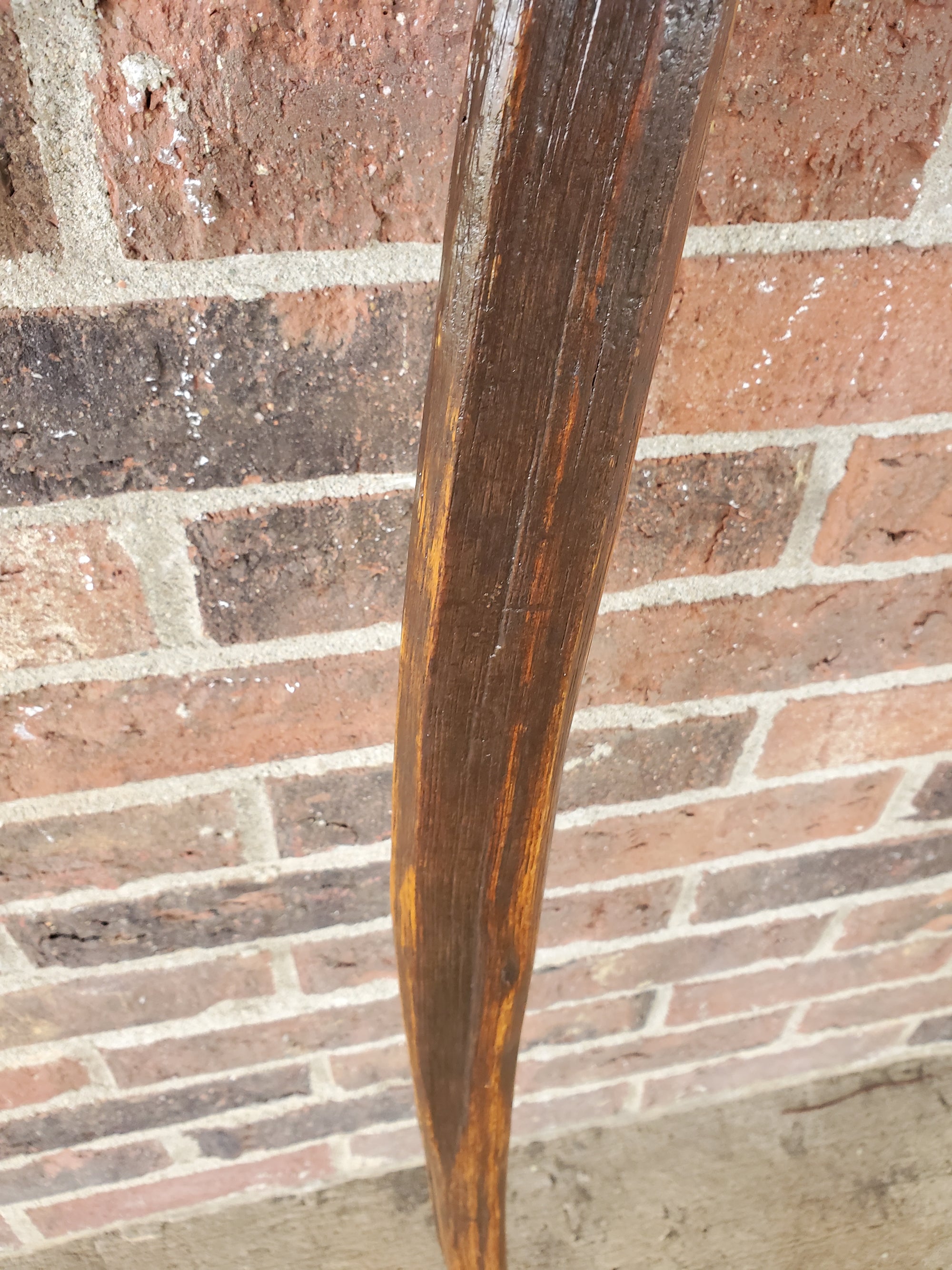 Walking Stick- Made from Reclaimed 100 Year Old Kentucky Tobacco Stick- Hiking Stick- Dark Brown- Unusual Shape- Heavy Duty- 'Big Bend'