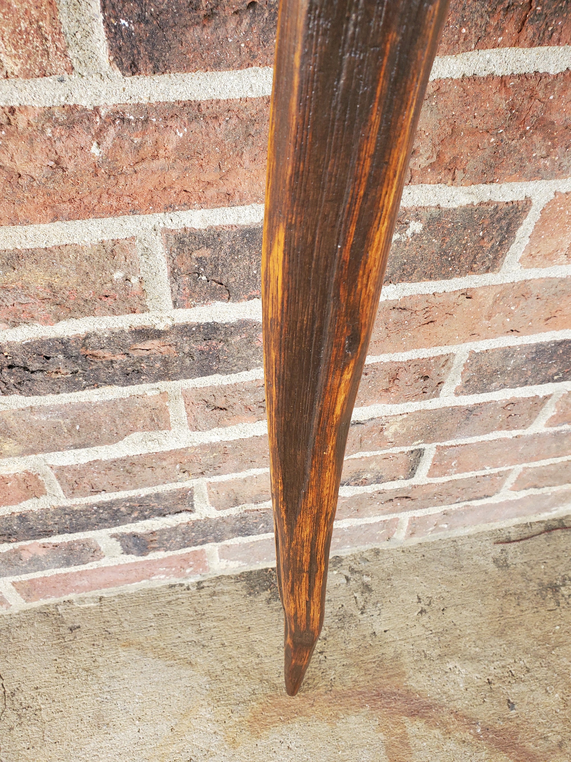 Walking Stick- Made from Reclaimed 100 Year Old Kentucky Tobacco Stick- Hiking Stick- Dark Brown- Unusual Shape- Heavy Duty- 'Big Bend'