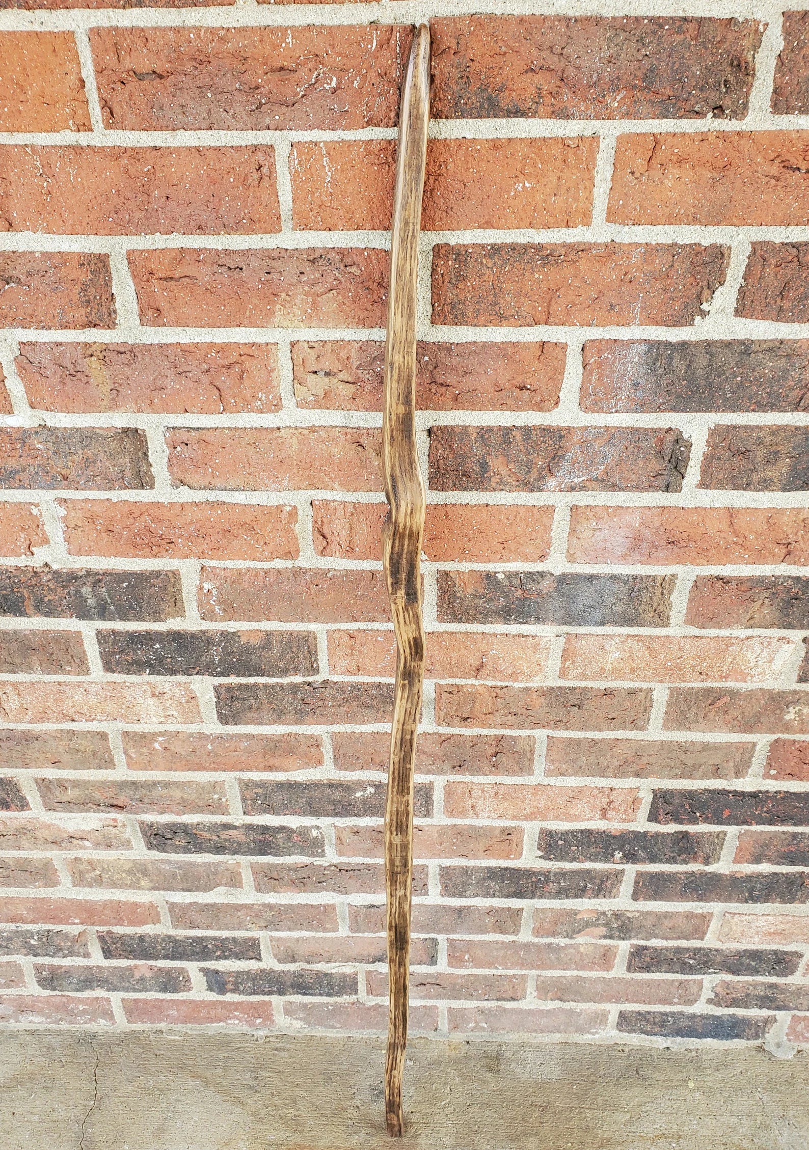 Walking Stick- Made from Reclaimed 100 Year Old Kentucky Tobacco Stick- Hiking Stick- Curvy- Twisted- Outdoors- White Oak- Shorter- Trekking