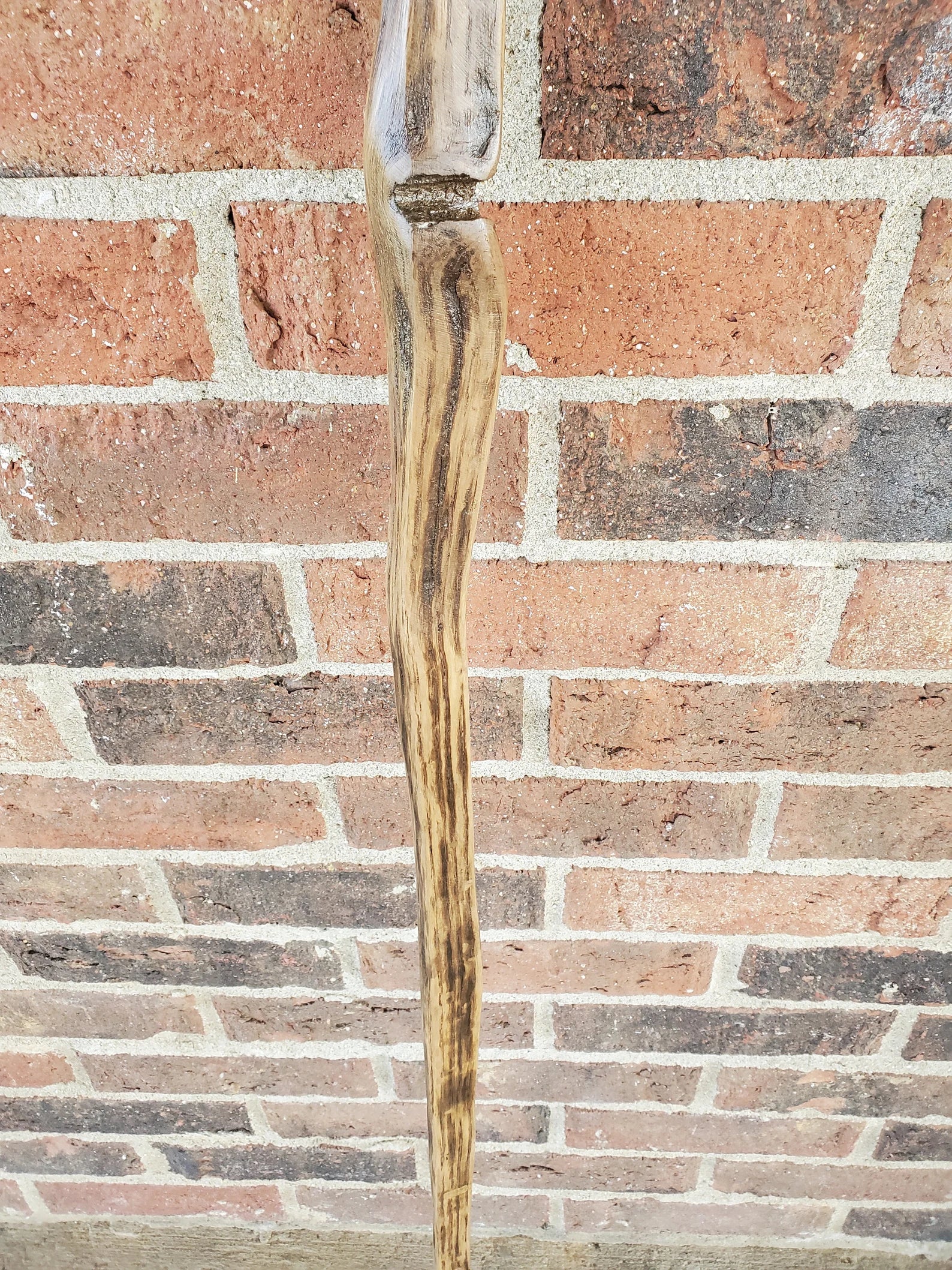 Walking Stick- Made from Reclaimed 100 Year Old Kentucky Tobacco Stick- Hiking Stick- Curvy- Twisted- Outdoors- White Oak- Shorter- Trekking