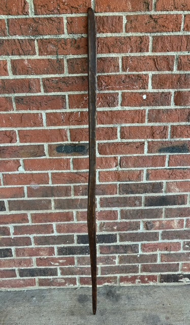 Walking Stick- Made from Reclaimed 100 Year Old Kentucky Tobacco Stick- Hiking Stick- Dark Brown- Outdoors- Unusual Shape- Oak- 'Flathead'