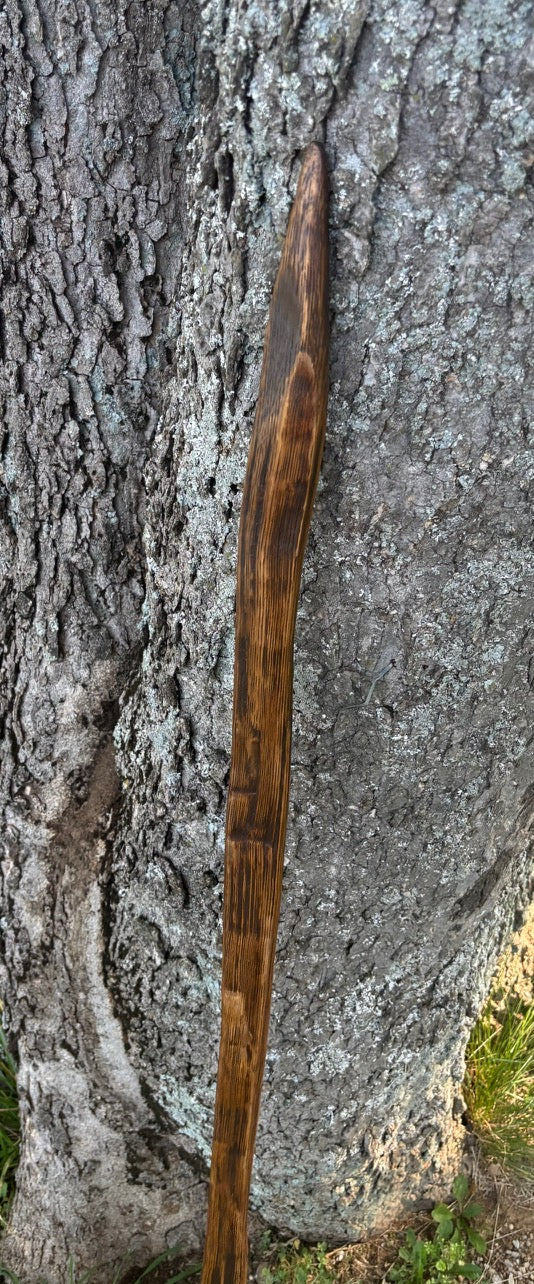 Handcrafted Walking Stick- Made from 100 Year Old Reclaimed Kentucky Tobacco Stick- Walking Stick- Twisty- Hiking Accessory- 'Snakehead.'