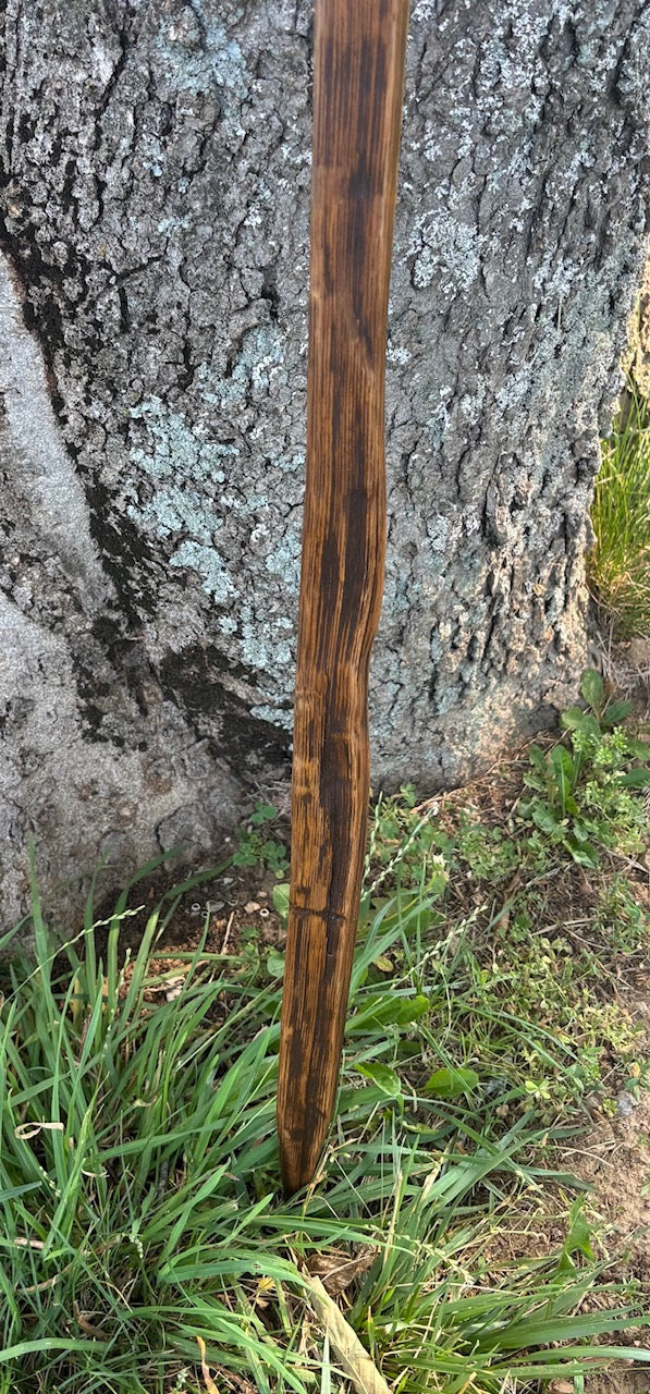 Handcrafted Walking Stick- Made from 100 Year Old Reclaimed Kentucky Tobacco Stick- Walking Stick- Twisty- Hiking Accessory- 'Snakehead.'