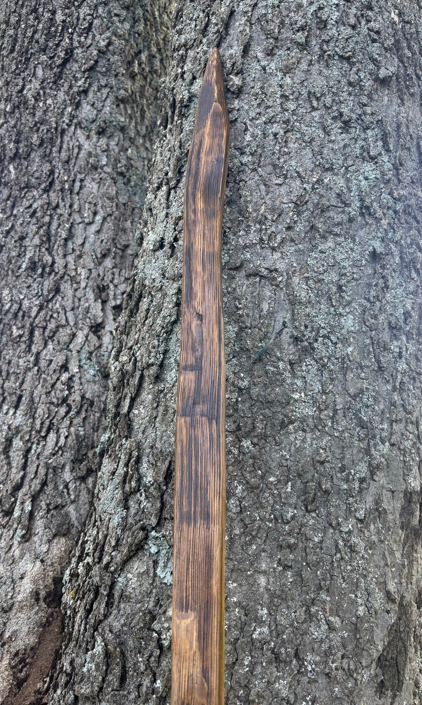 Handcrafted Walking Stick- Made from 100 Year Old Reclaimed Kentucky Tobacco Stick- Walking Stick- Twisty- Hiking Accessory- 'Snakehead.'