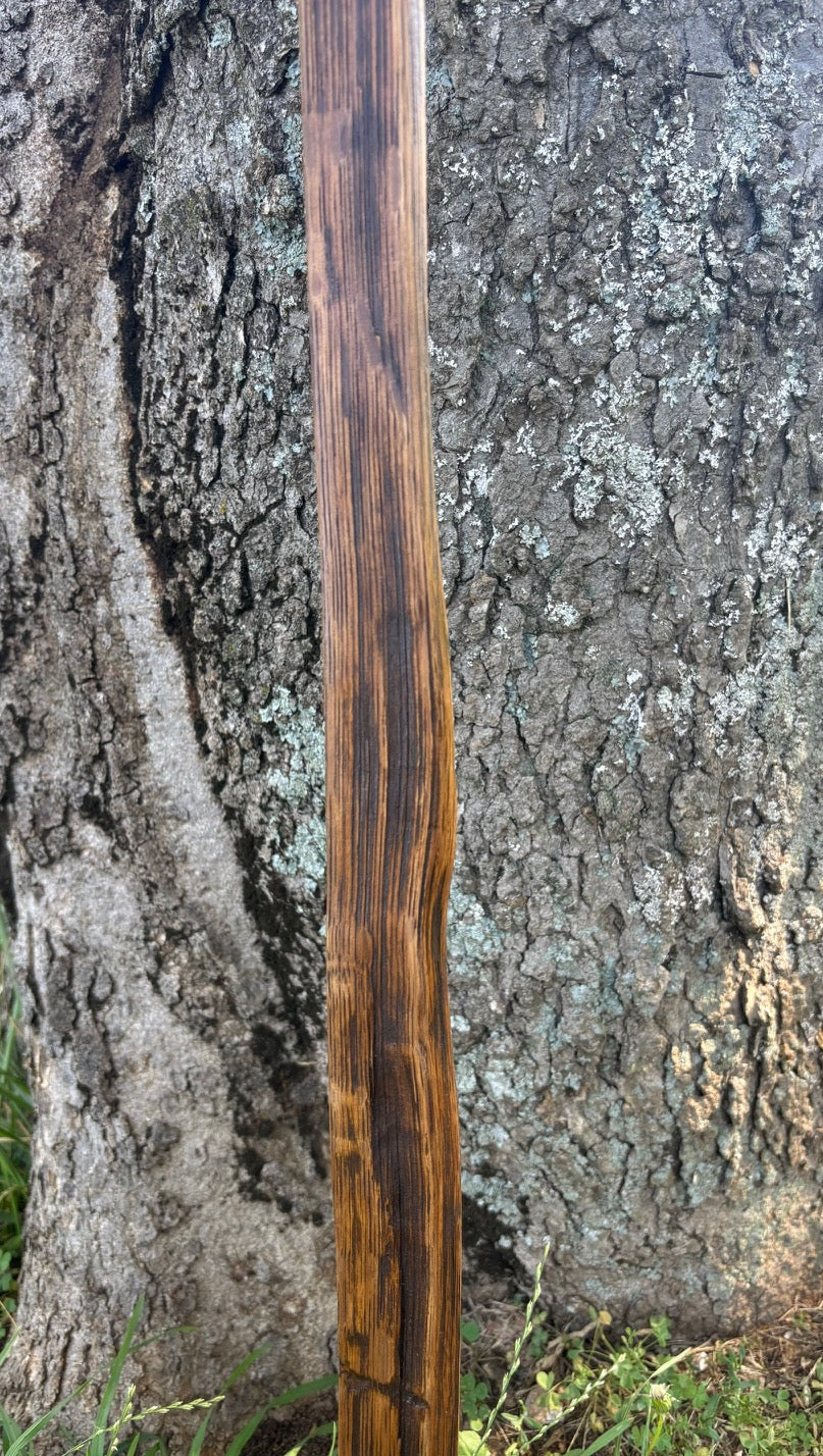 Handcrafted Walking Stick- Made from 100 Year Old Reclaimed Kentucky Tobacco Stick- Walking Stick- Twisty- Hiking Accessory- 'Snakehead.'