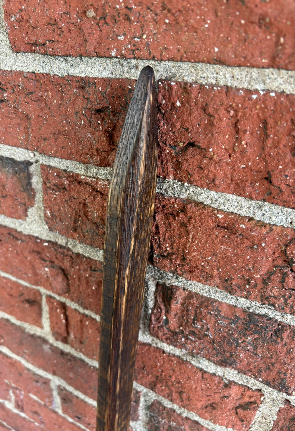Sturdy & Stylish Handmade Reclaimed Oak Walking Stick- Brown and Black Hiking Stick- Made from 100 Year Old Reclaimed Kentucky Tobacco Stick
