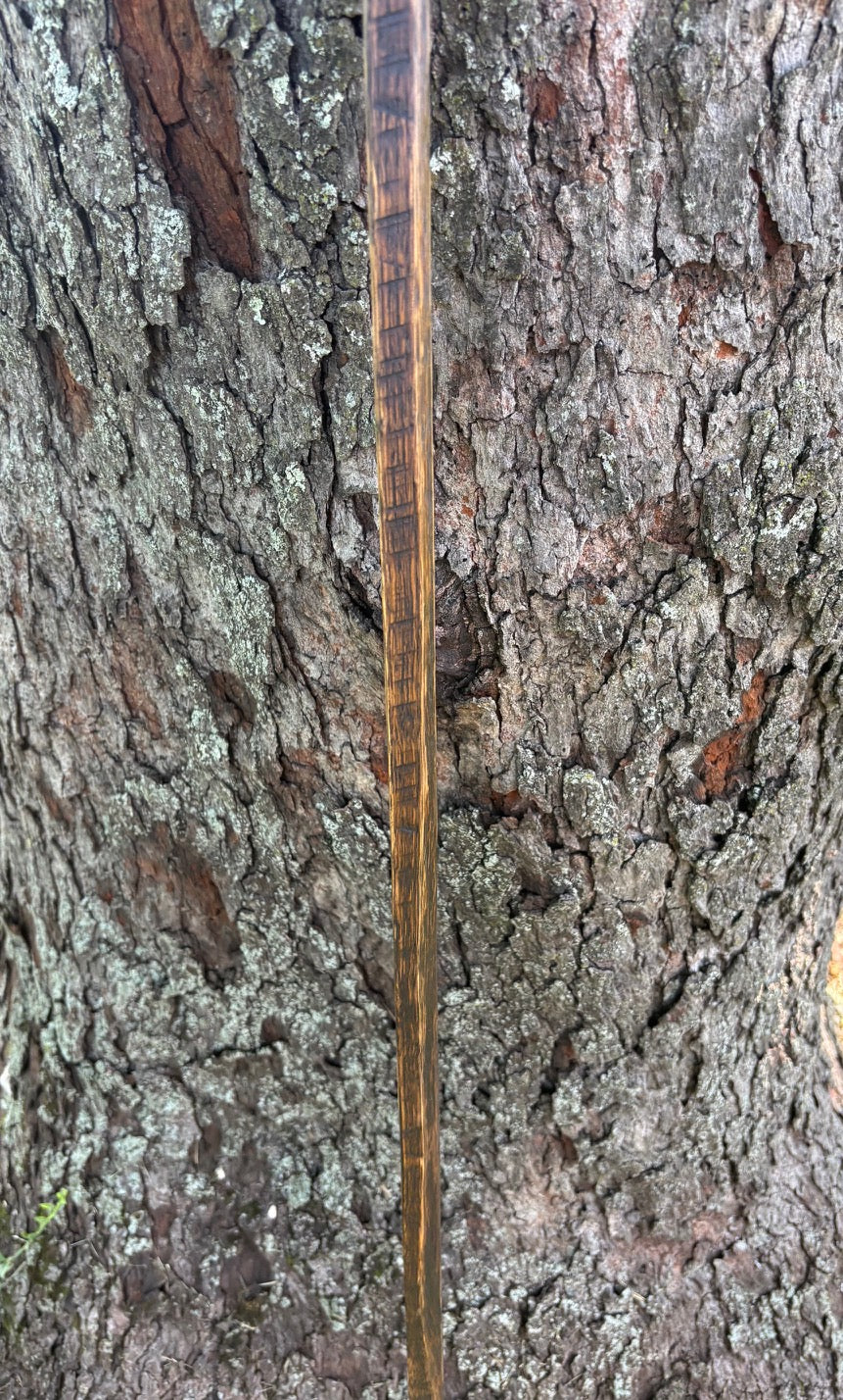Sturdy & Stylish Handmade Reclaimed Oak Walking Stick- Brown and Black Hiking Stick- Made from 100 Year Old Reclaimed Kentucky Tobacco Stick