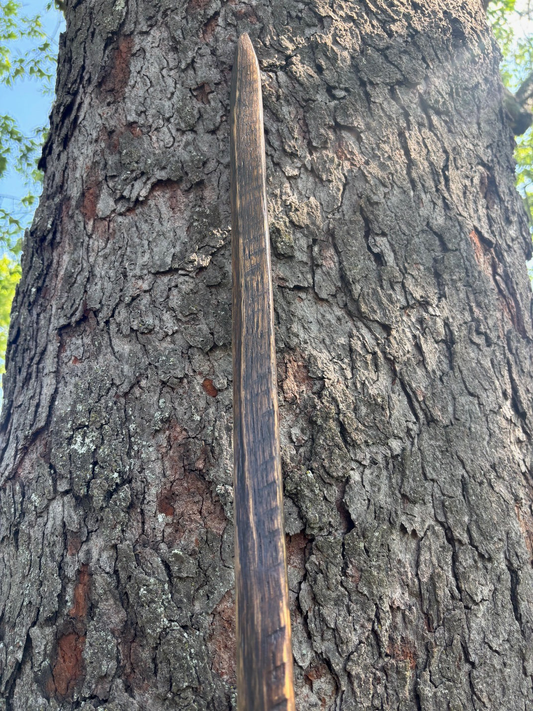 Sturdy & Stylish Handmade Reclaimed Oak Walking Stick- Brown and Black Hiking Stick- Made from 100 Year Old Reclaimed Kentucky Tobacco Stick