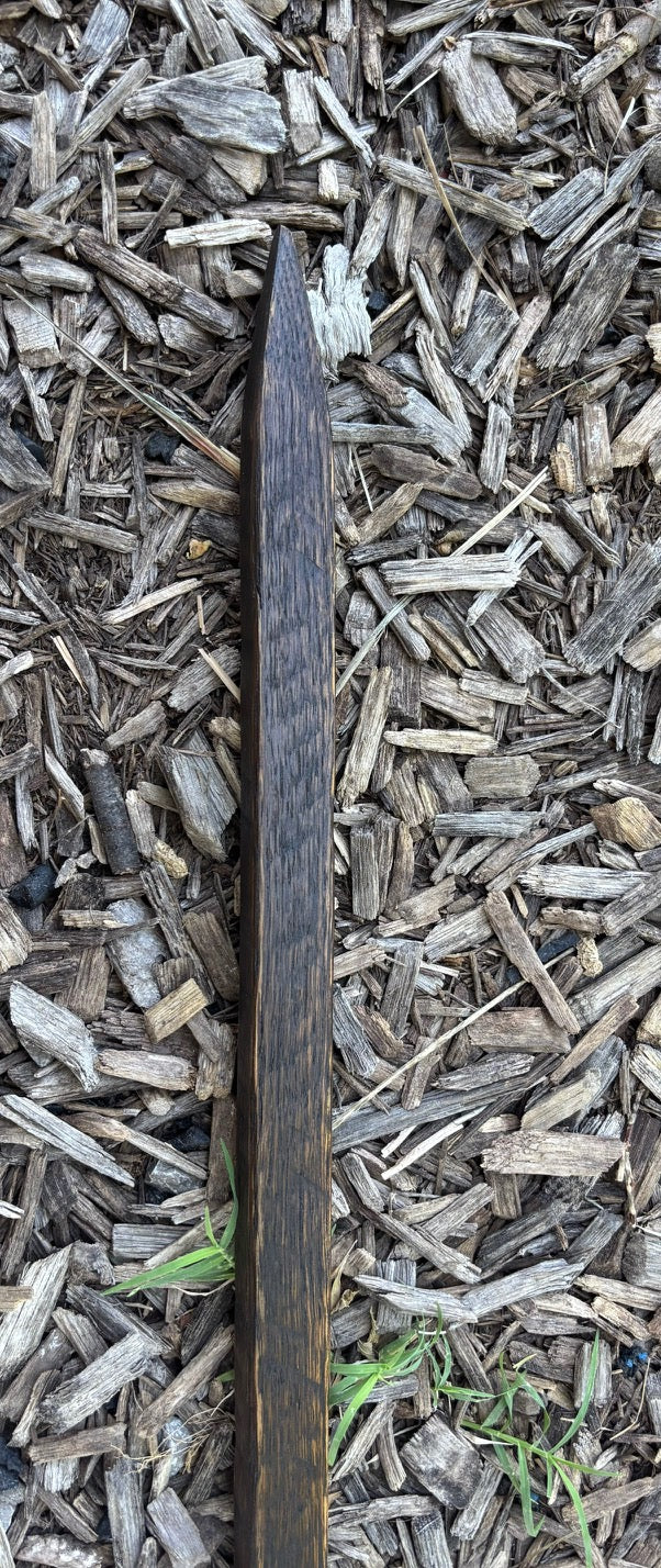 Sturdy & Stylish Handmade Reclaimed Oak Walking Stick- Brown and Black Hiking Stick- Made from 100 Year Old Reclaimed Kentucky Tobacco Stick
