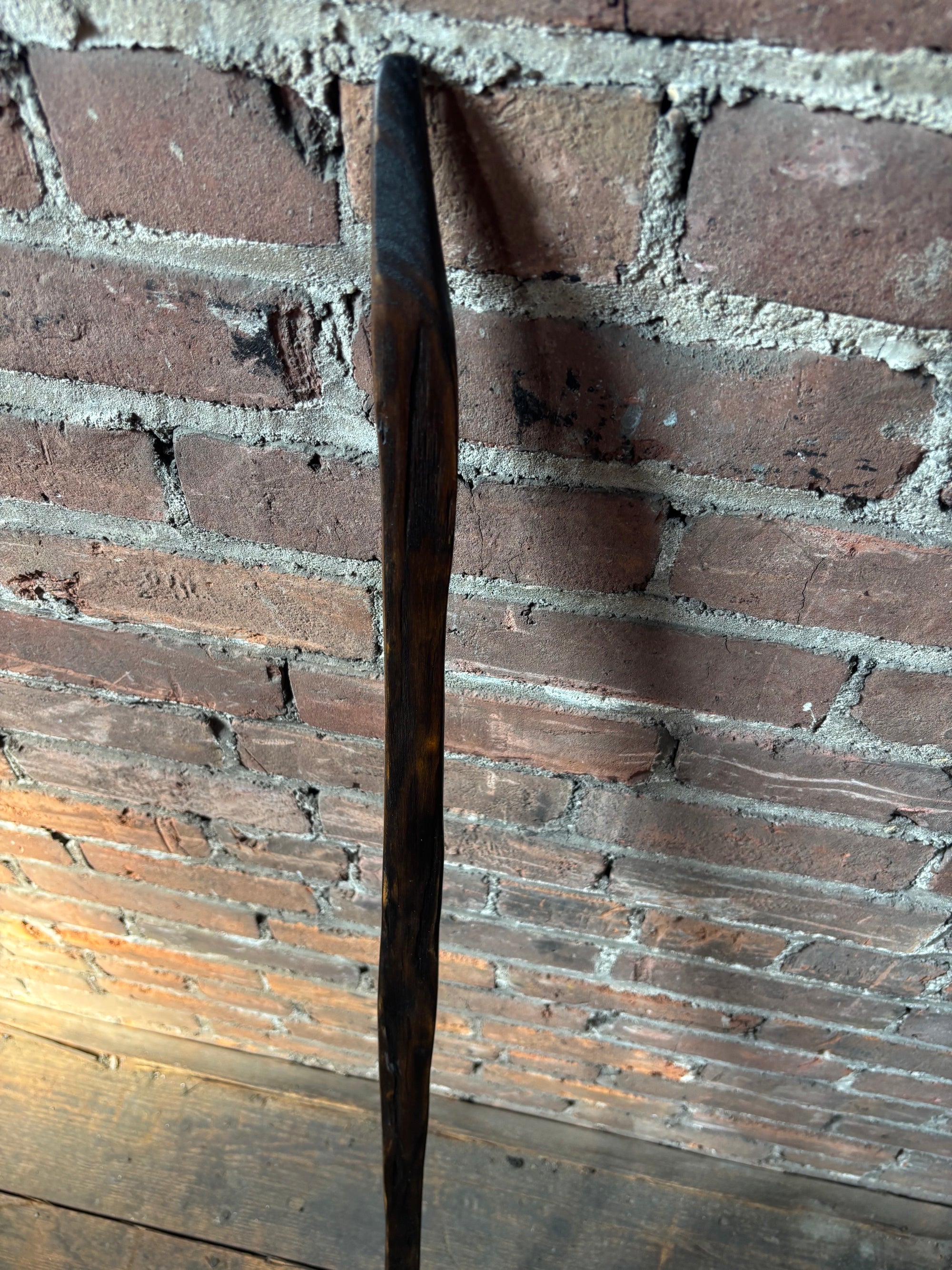 Reclaimed 100 Year Old Kentucky Tobacco Stick Walking Cane – White Oak Hiking Stick- 'Shortstack'