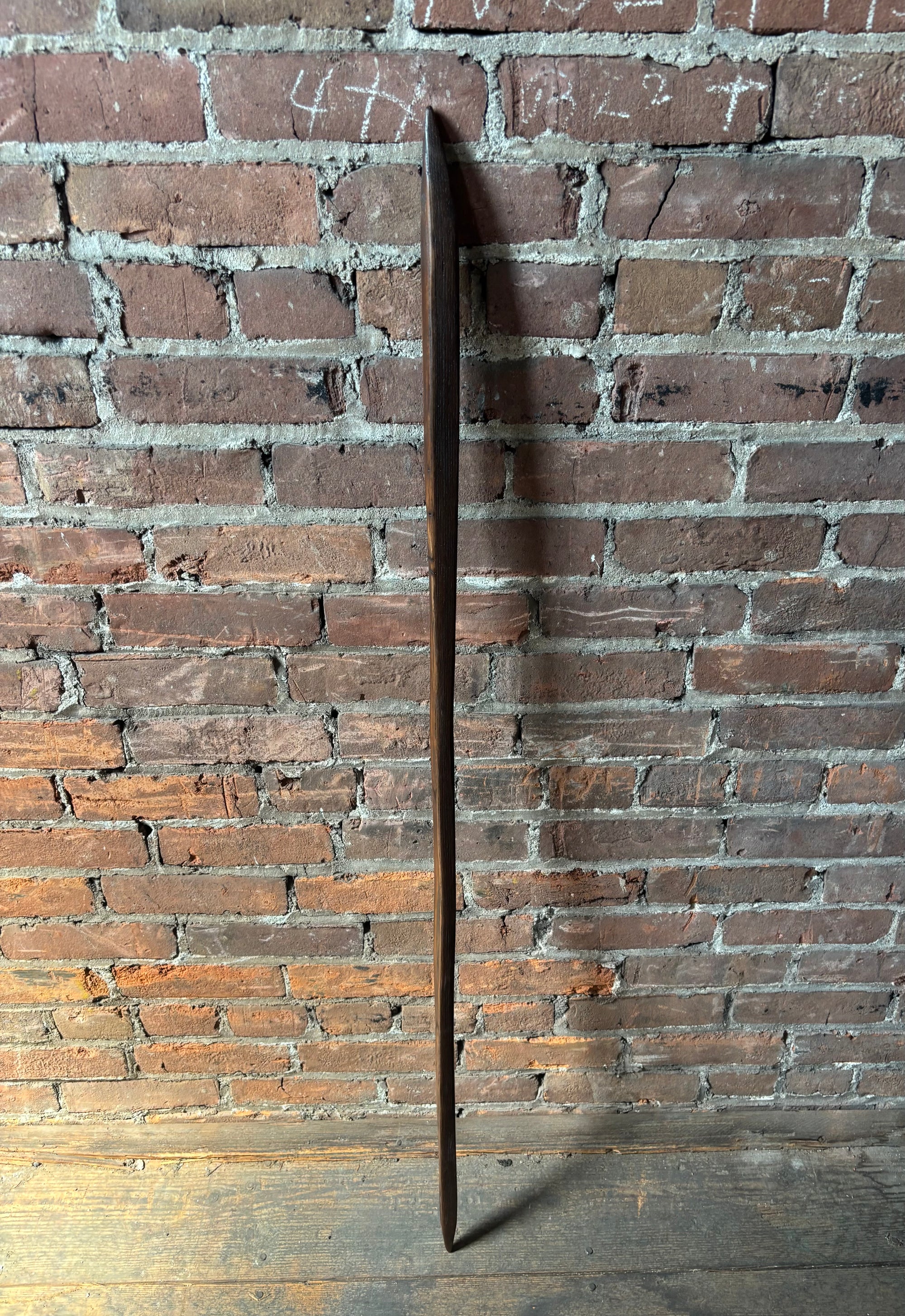 Reclaimed 100 Year Old Kentucky Tobacco Stick- Hiking Stick- Dark Brown- Folk Art- Artisan Crafted- Outdoors- Oak- 'Walnut Willy'