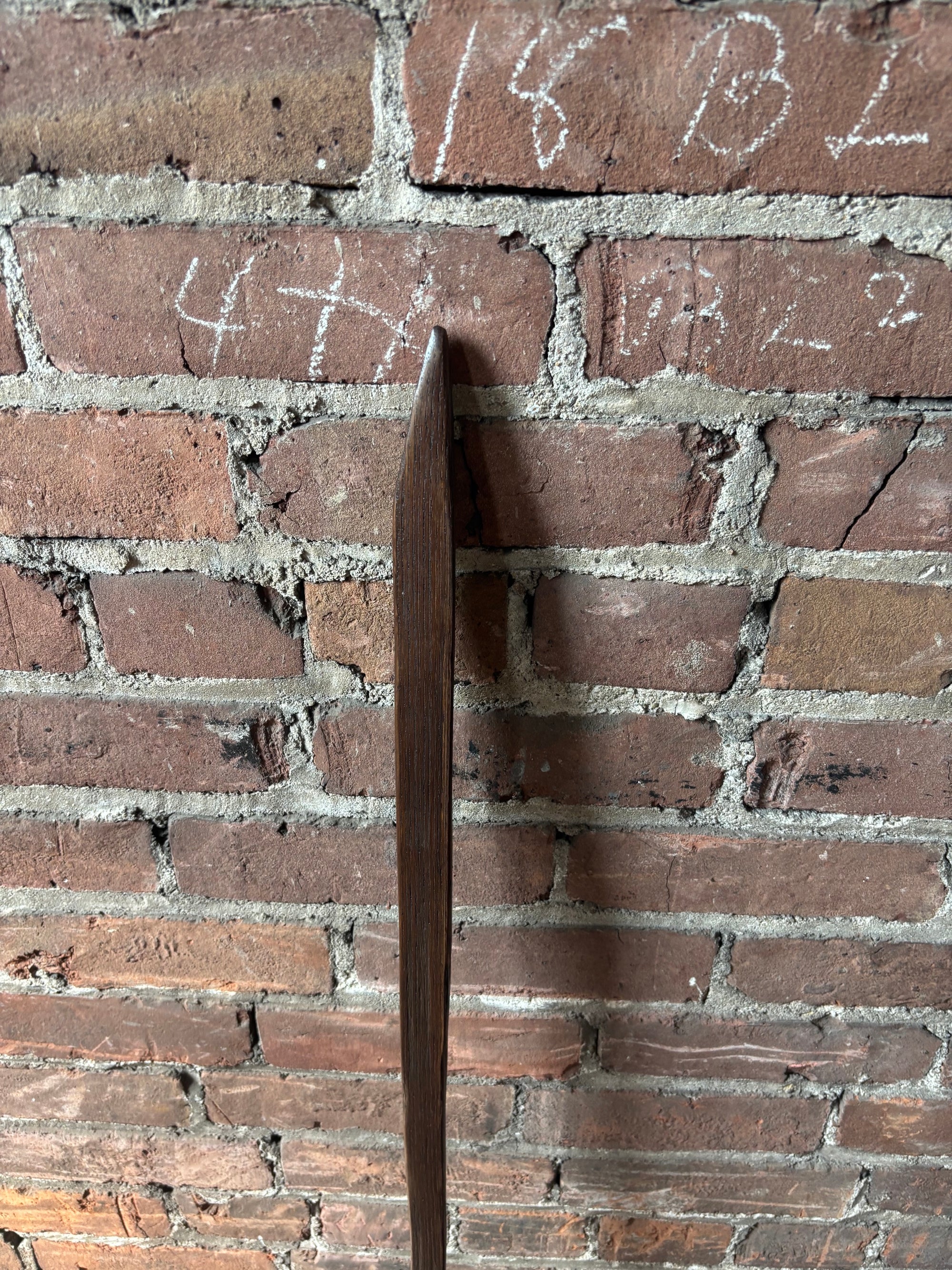Reclaimed 100 Year Old Kentucky Tobacco Stick- Hiking Stick- Dark Brown- Folk Art- Artisan Crafted- Outdoors- Oak- 'Walnut Willy'