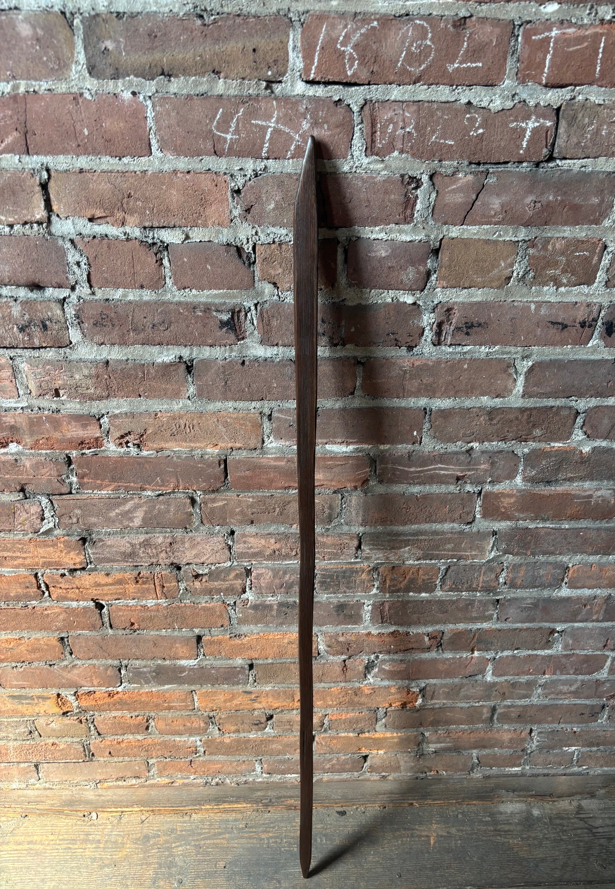 Reclaimed 100 Year Old Kentucky Tobacco Stick- Hiking Stick- Dark Brown- Folk Art- Artisan Crafted- Outdoors- Oak- 'Walnut Willy'