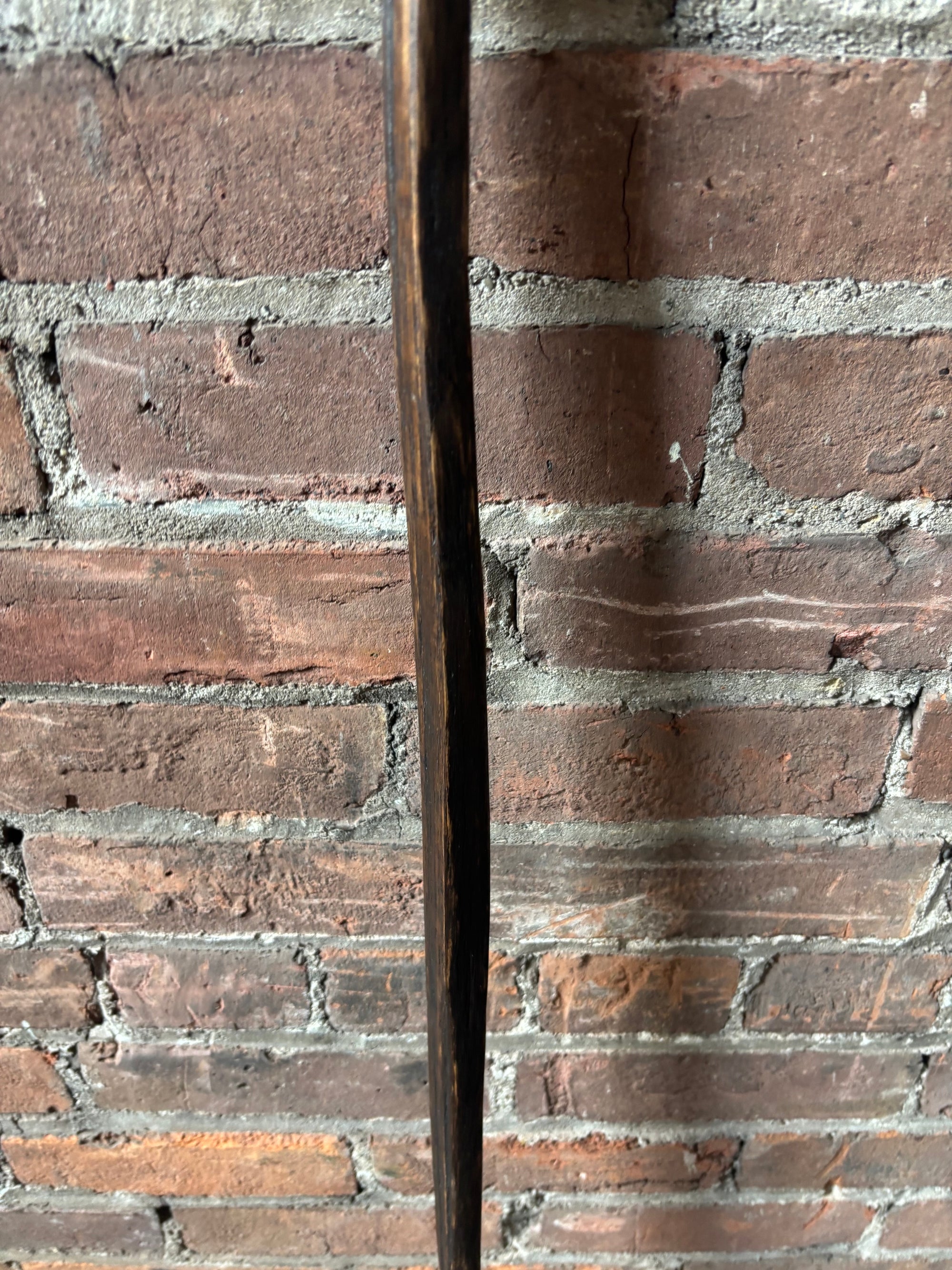 Walking Stick Made from Reclaimed 100 Year Old Kentucky Tobacco Stick- Hiking Stick- Dark Brown- Unusual Shape- Hiking Staff- 'Tough Gal'