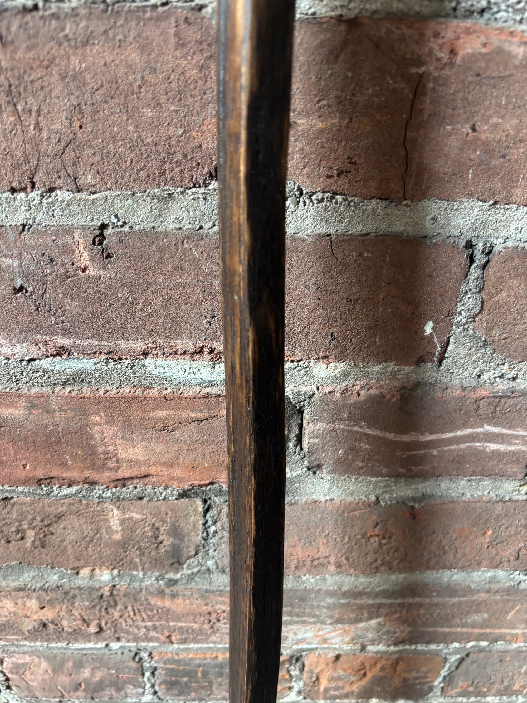 Walking Stick Made from Reclaimed 100 Year Old Kentucky Tobacco Stick- Hiking Stick- Dark Brown- Unusual Shape- Hiking Staff- 'Tough Gal'