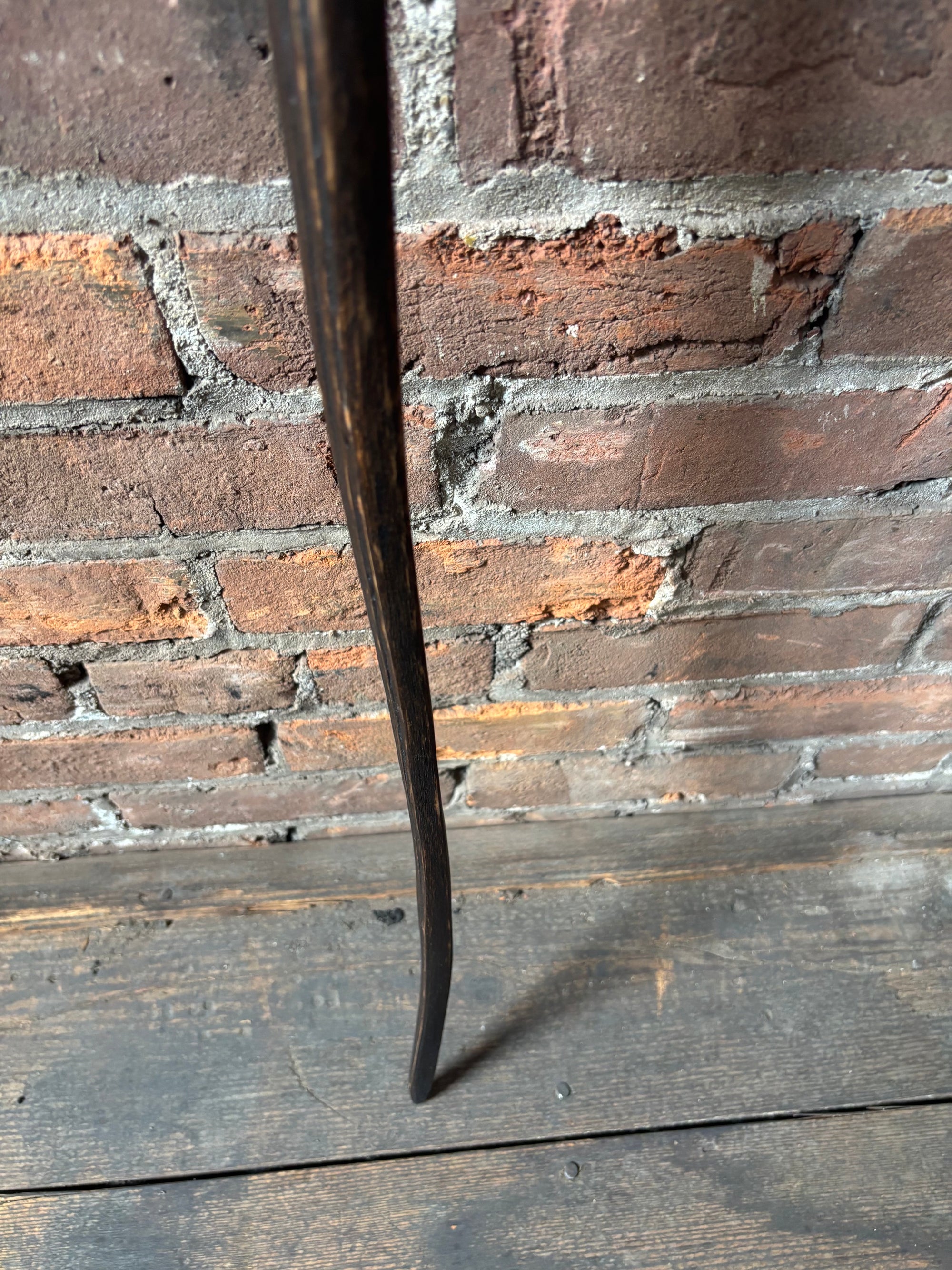Walking Stick Made from Reclaimed 100 Year Old Kentucky Tobacco Stick- Hiking Stick- Dark Brown- Unusual Shape- Hiking Staff- 'Tough Gal'