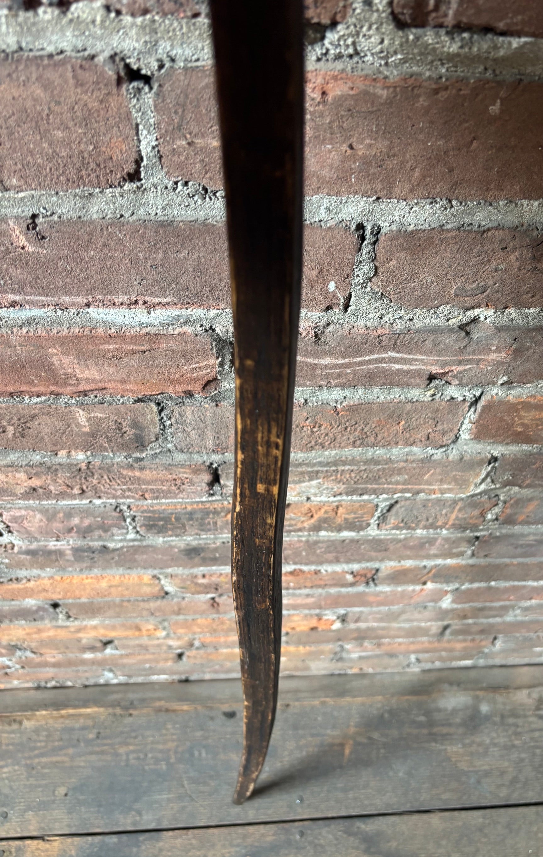 Walking Stick Made from Reclaimed 100 Year Old Kentucky Tobacco Stick- Hiking Stick- Dark Brown- Unusual Shape- Hiking Staff- 'Tough Gal'