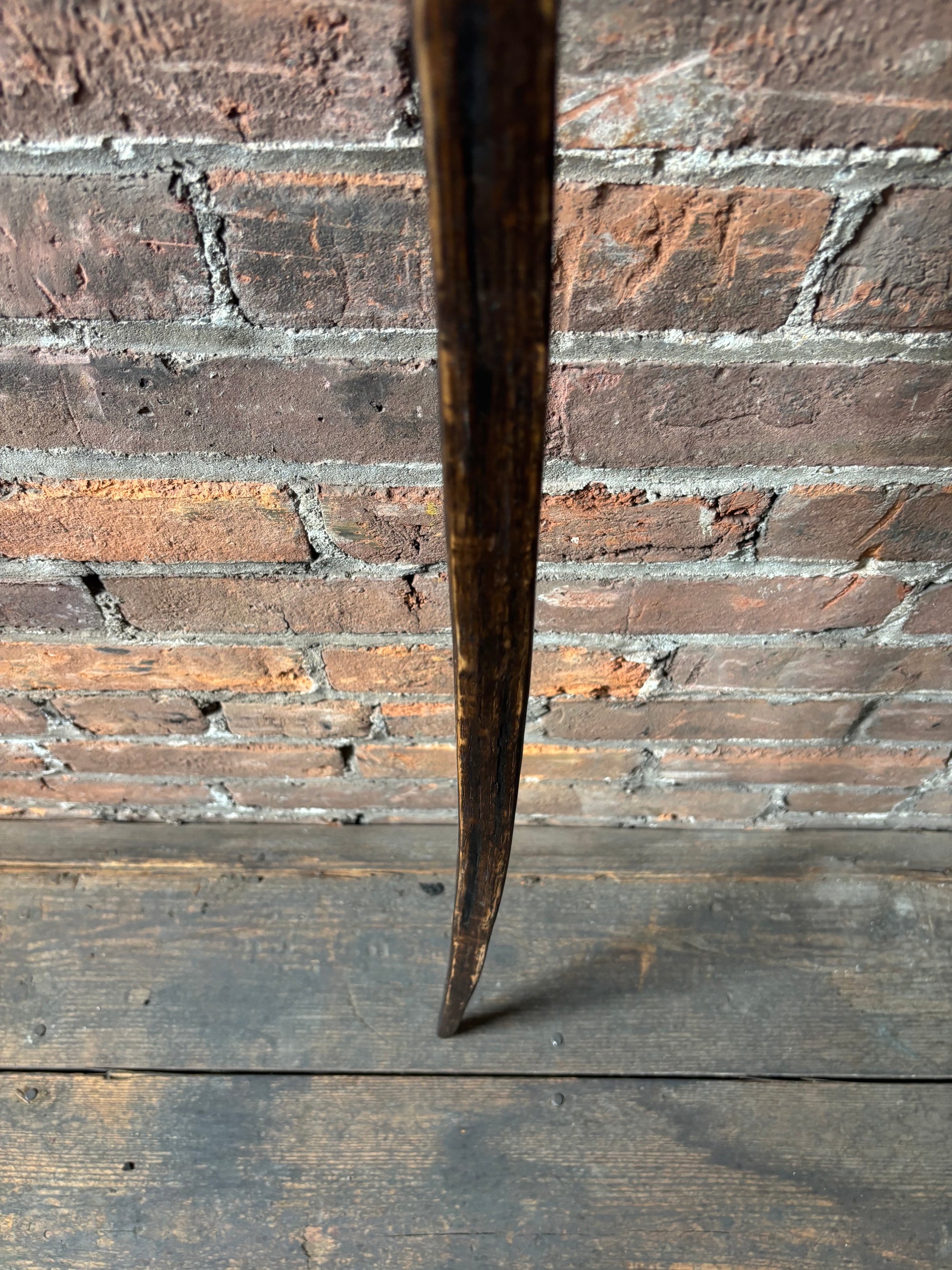 Walking Stick Made from Reclaimed 100 Year Old Kentucky Tobacco Stick- Hiking Stick- Dark Brown- Unusual Shape- Hiking Staff- 'Tough Gal'