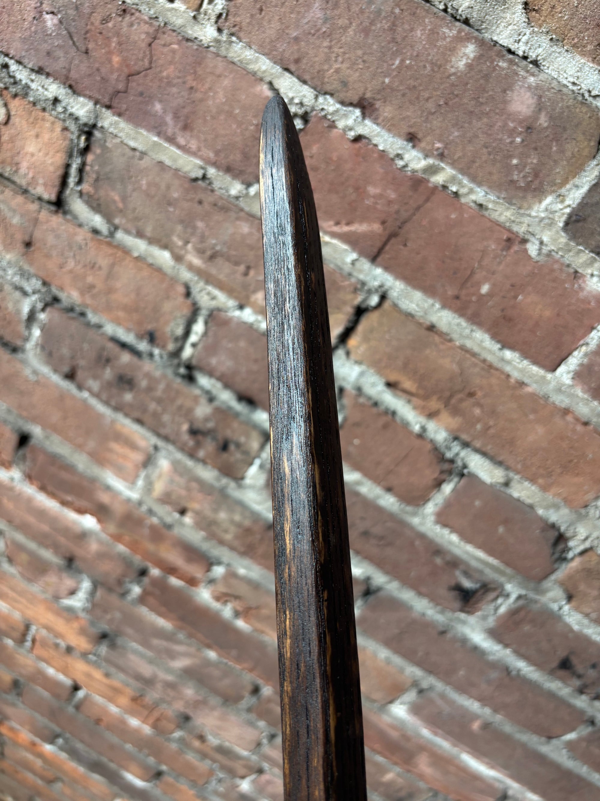 Walking Stick Made from Reclaimed 100 Year Old Kentucky Tobacco Stick- Hiking Stick- Dark Brown- Unusual Shape- Hiking Staff- 'Tough Gal'