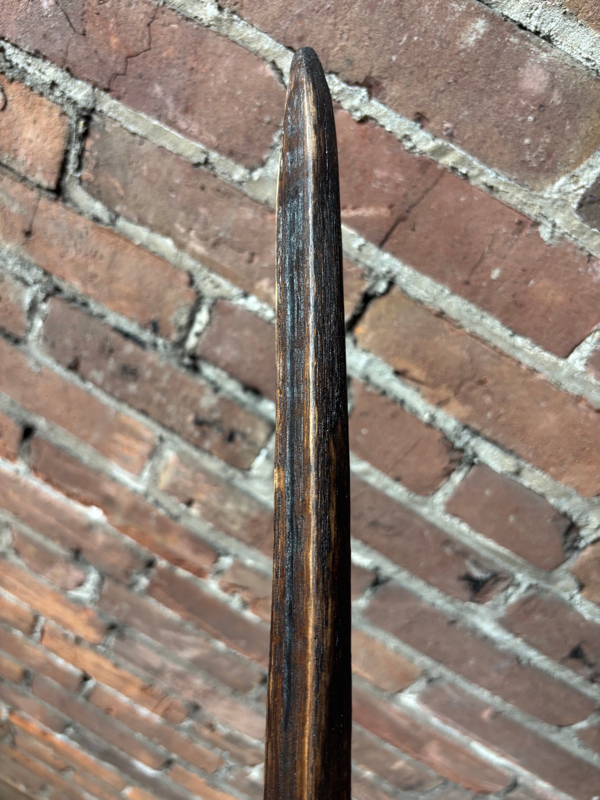 Walking Stick Made from Reclaimed 100 Year Old Kentucky Tobacco Stick- Hiking Stick- Dark Brown- Unusual Shape- Hiking Staff- 'Tough Gal'