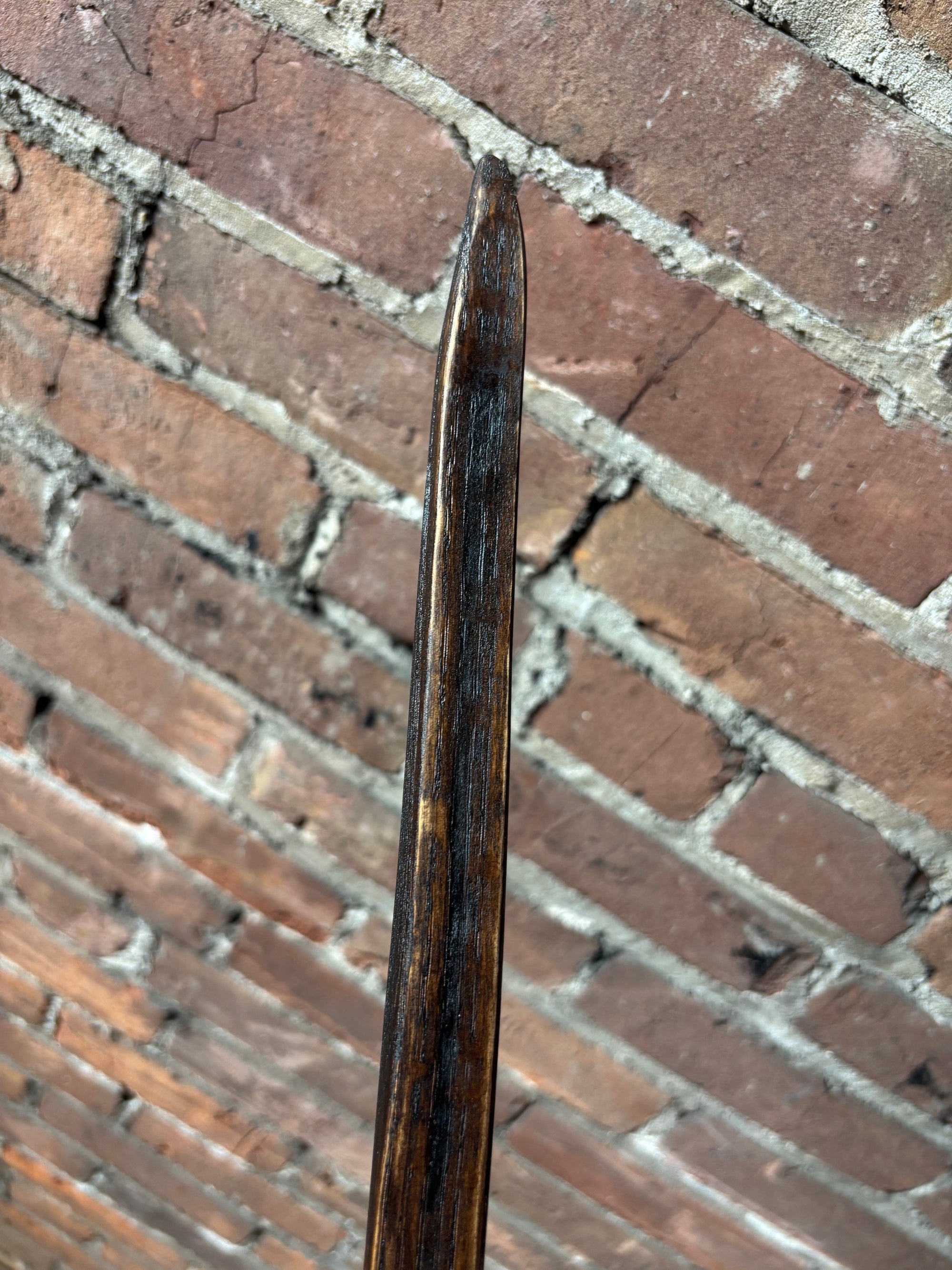 Walking Stick Made from Reclaimed 100 Year Old Kentucky Tobacco Stick- Hiking Stick- Dark Brown- Unusual Shape- Hiking Staff- 'Tough Gal'