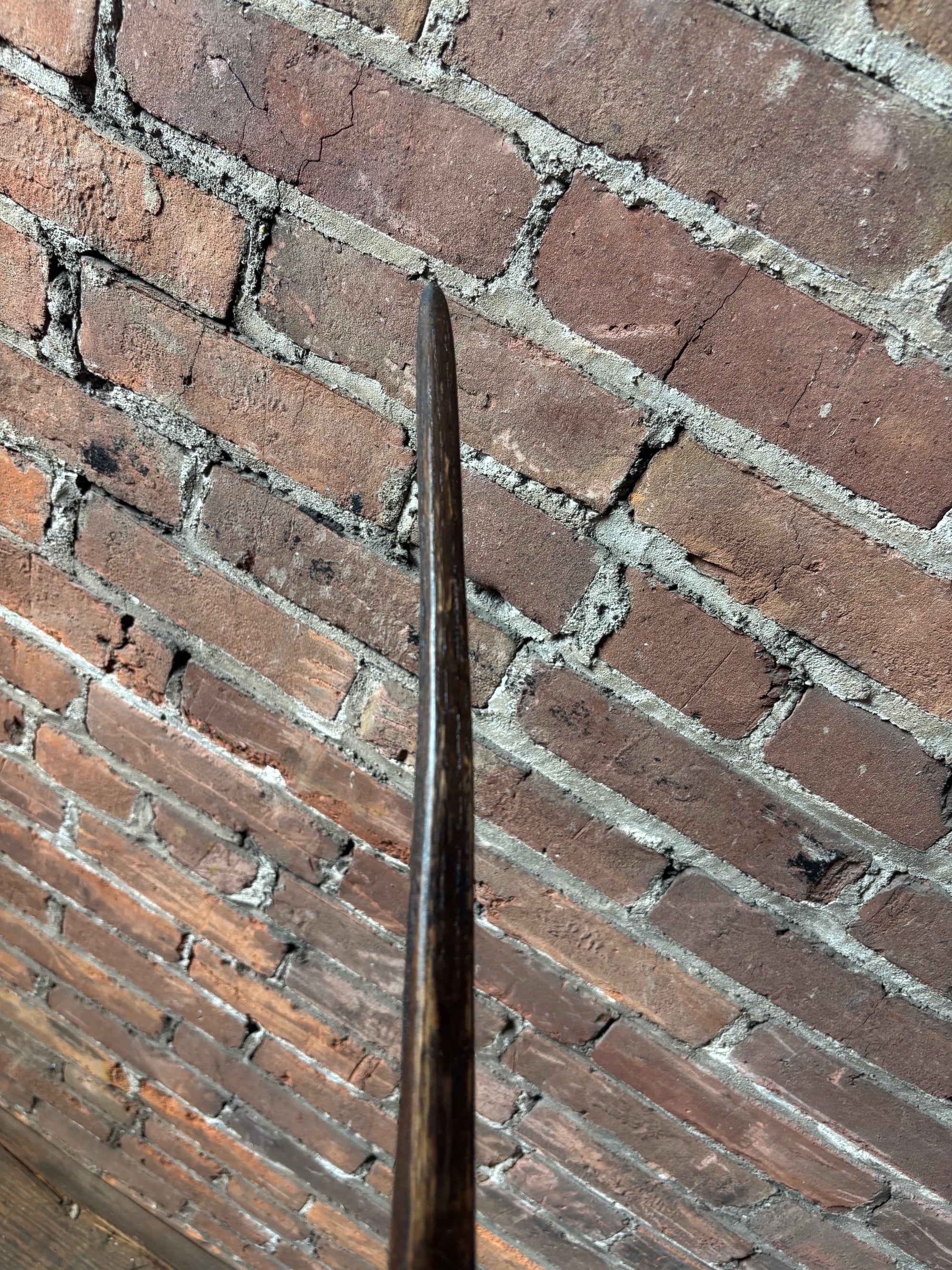 Walking Stick Made from Reclaimed 100 Year Old Kentucky Tobacco Stick- Hiking Stick- Dark Brown- Unusual Shape- Hiking Staff- 'Tough Gal'